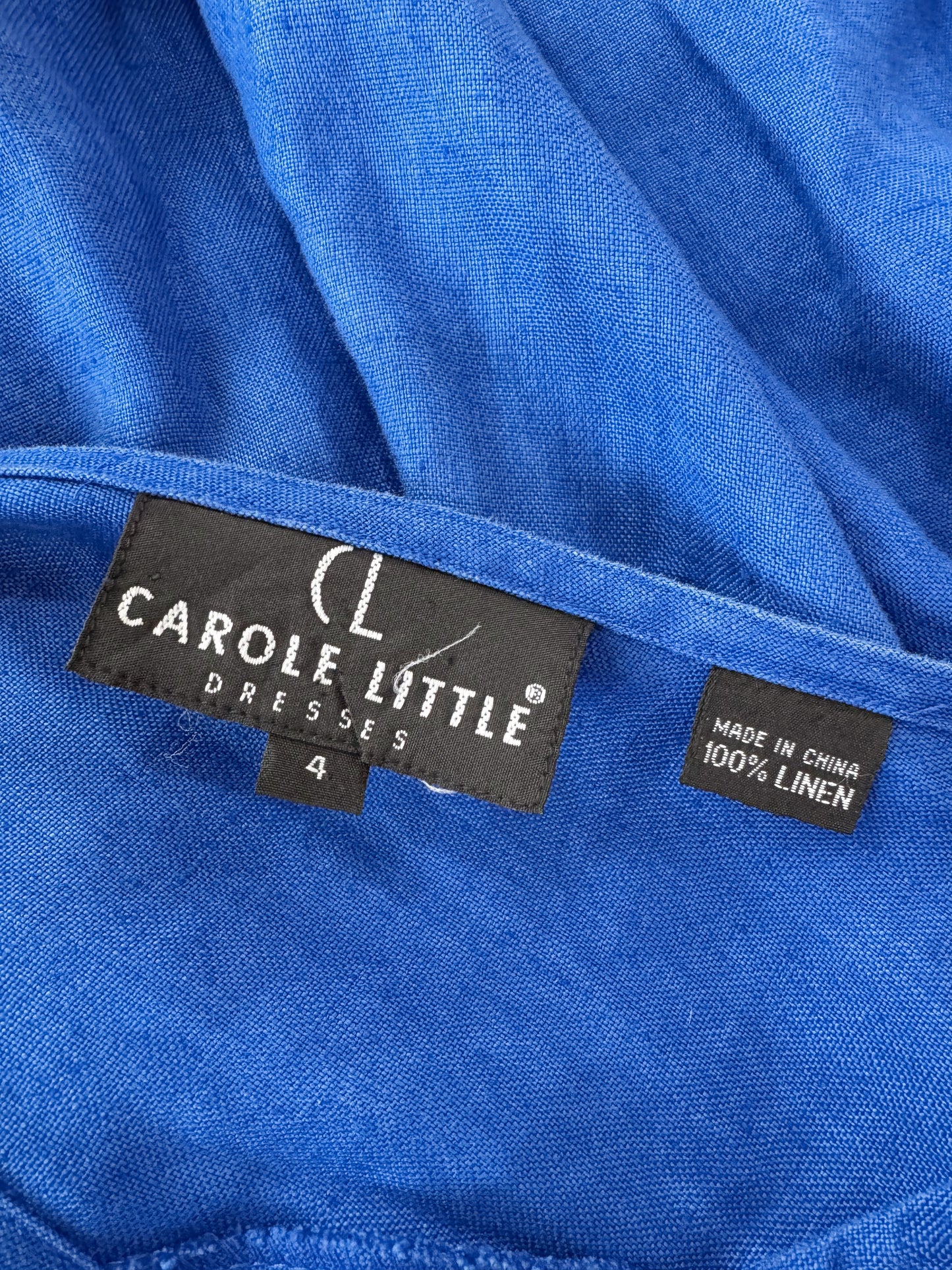 Blue Linen Summer Linen Dress (S)