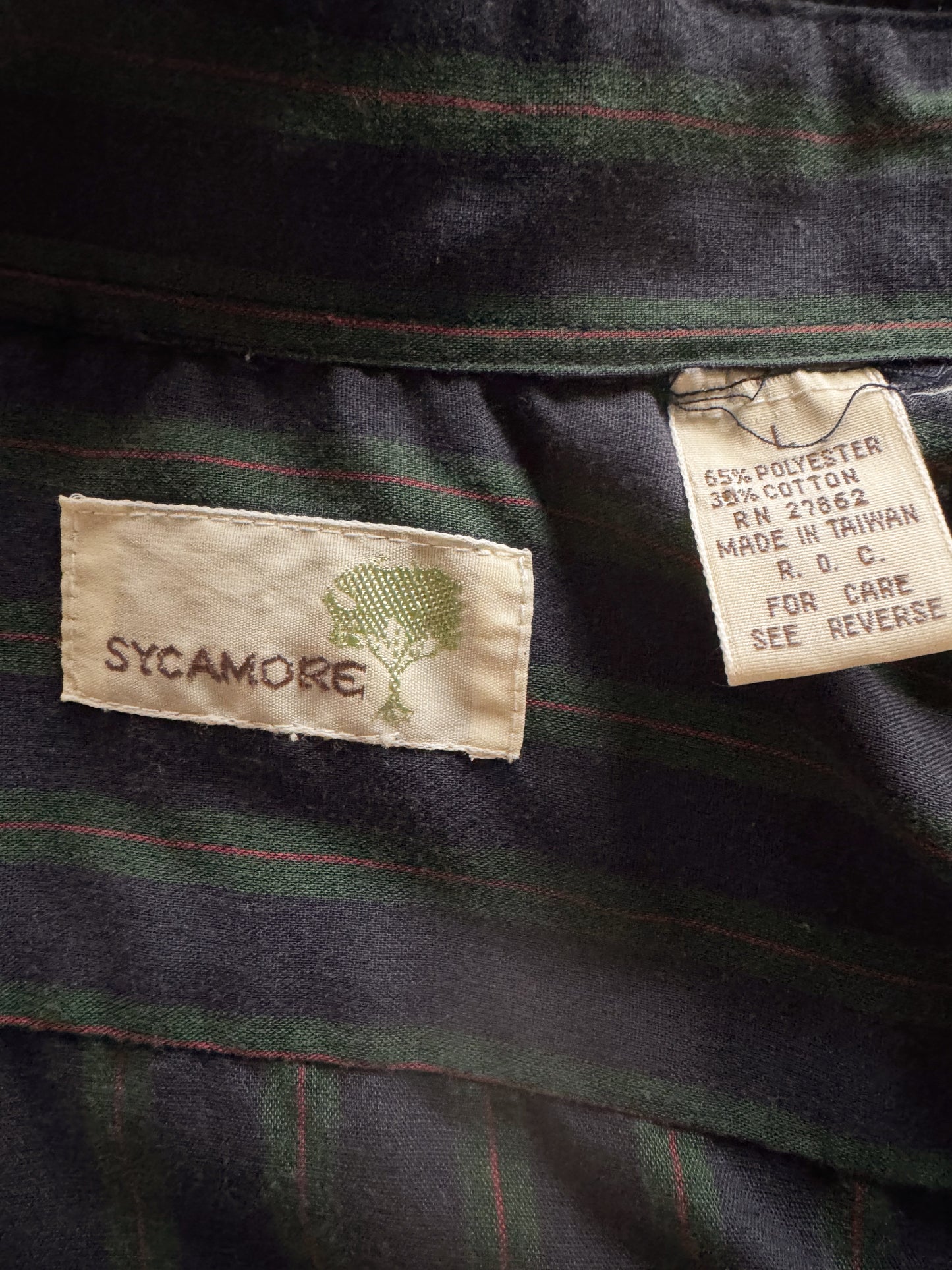 Sycamore 80s Striped Woven Button Down (Mens L)