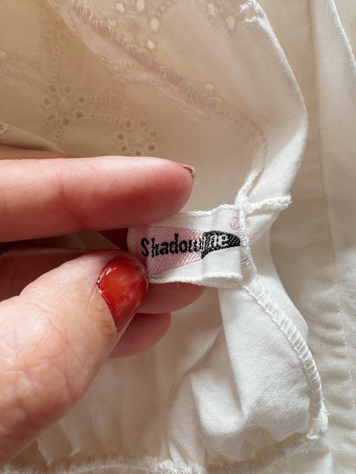 50s Cotton Eyelet Slip Dress (S)