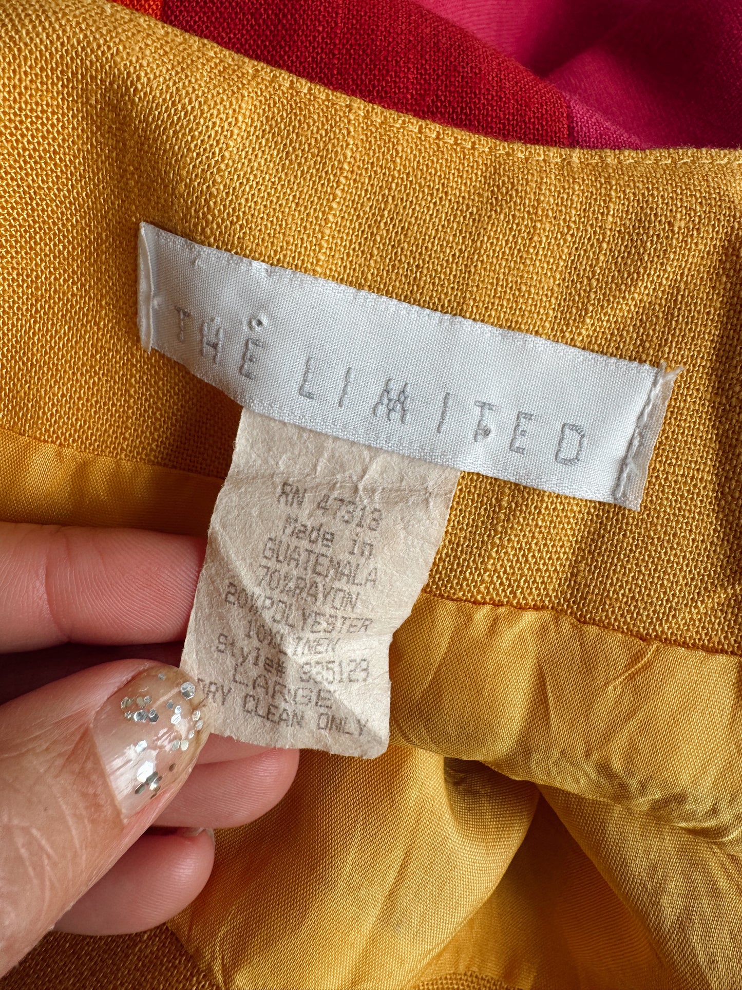 The Limited Linen Colorblock 90s Sleeveless Dress (L)