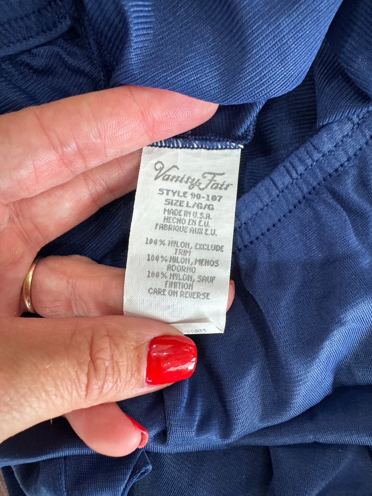 Blue Nylon Vanity Fair 80s Soft Pant (L)