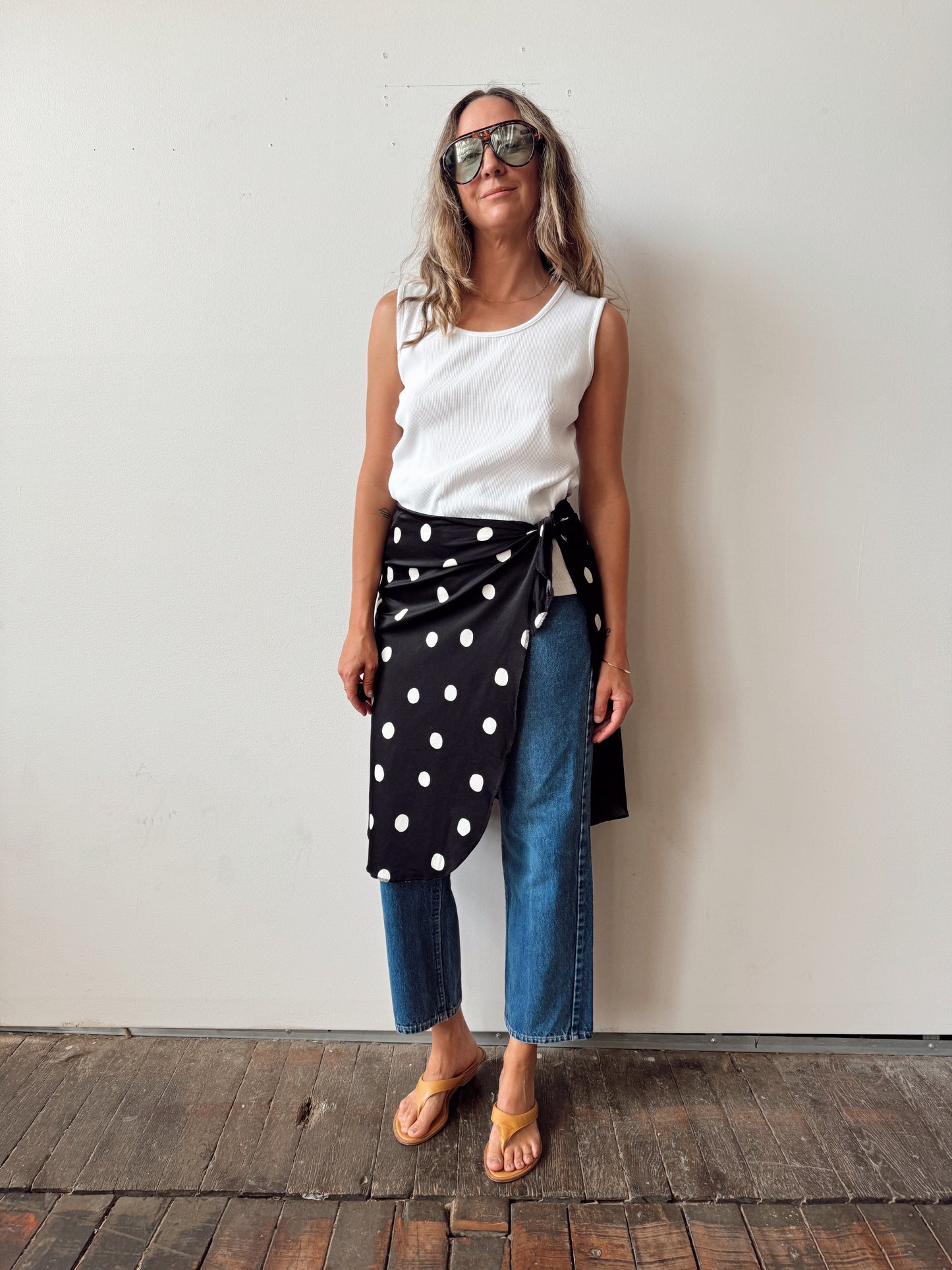 Spandex Polka Dot Swim 80s Cover-up