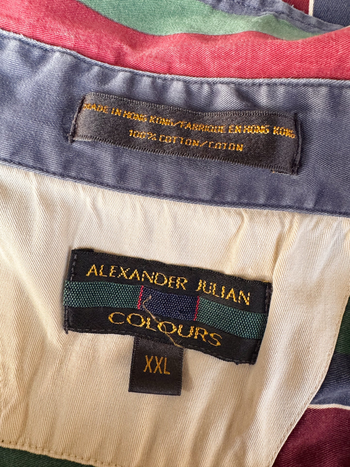 Julian Striped 90s Mens Button Down Shirt (XXL)