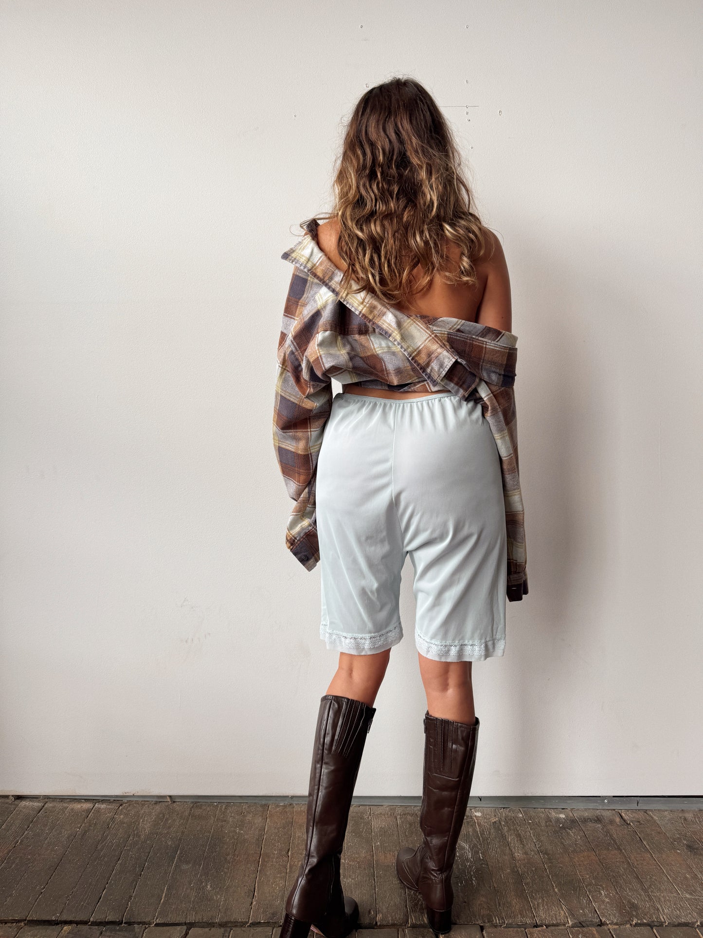 Baby Blue 80s Slip Shorts (M)