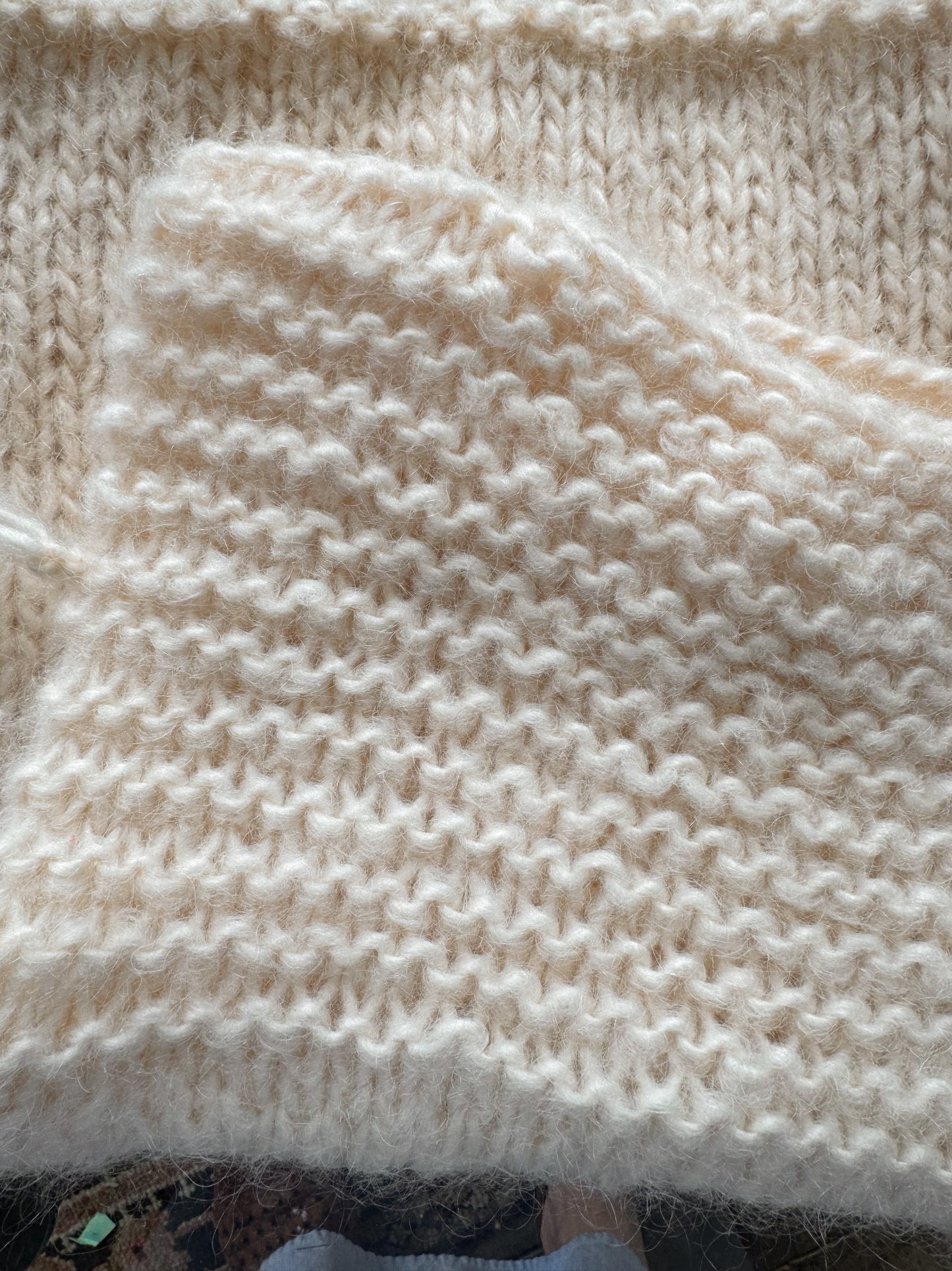 Hand Knit Ivory Mohair Sweater Vest (M)