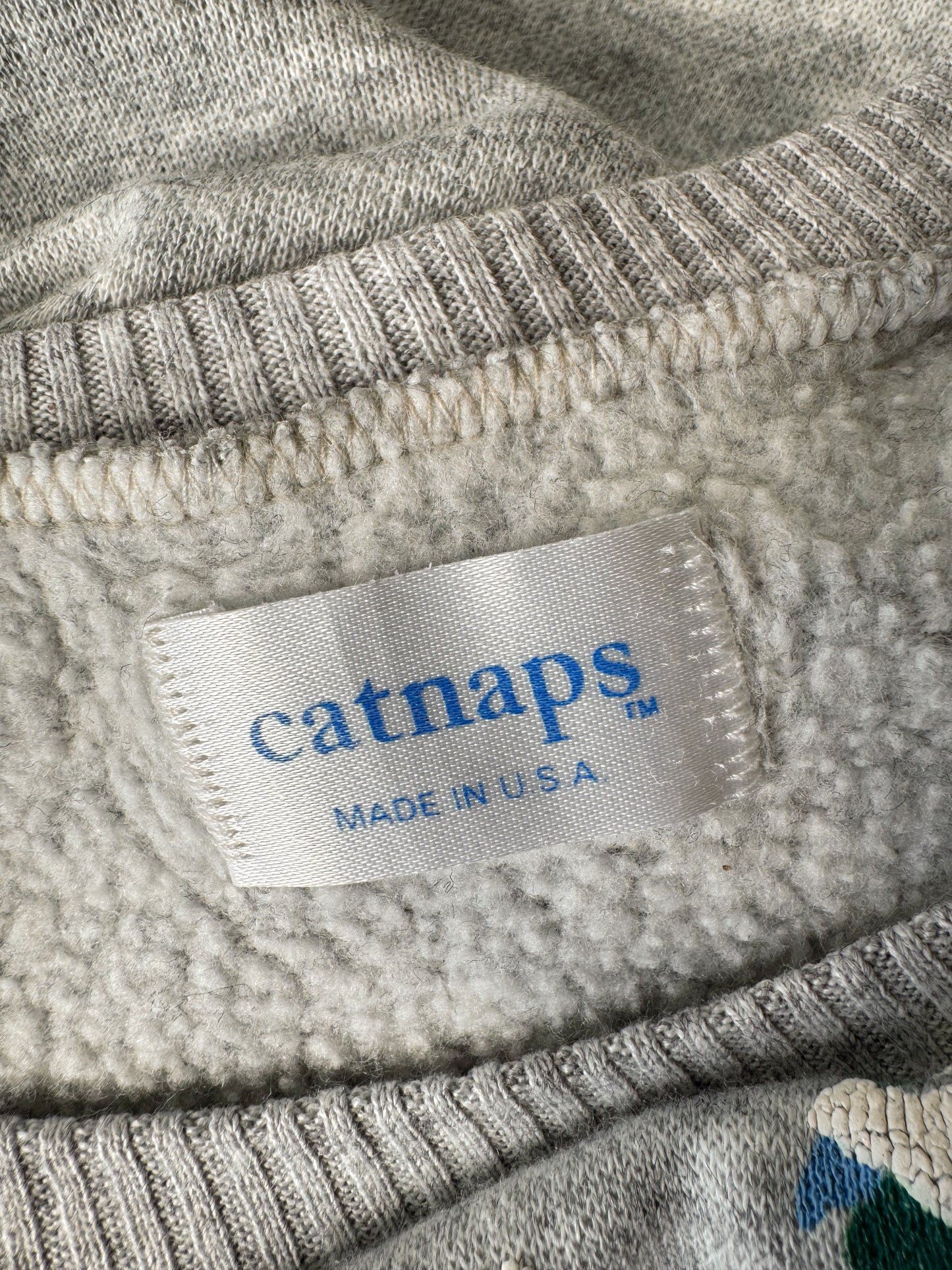 Vintage Catnaps Fleece Grey Nightgown (L)