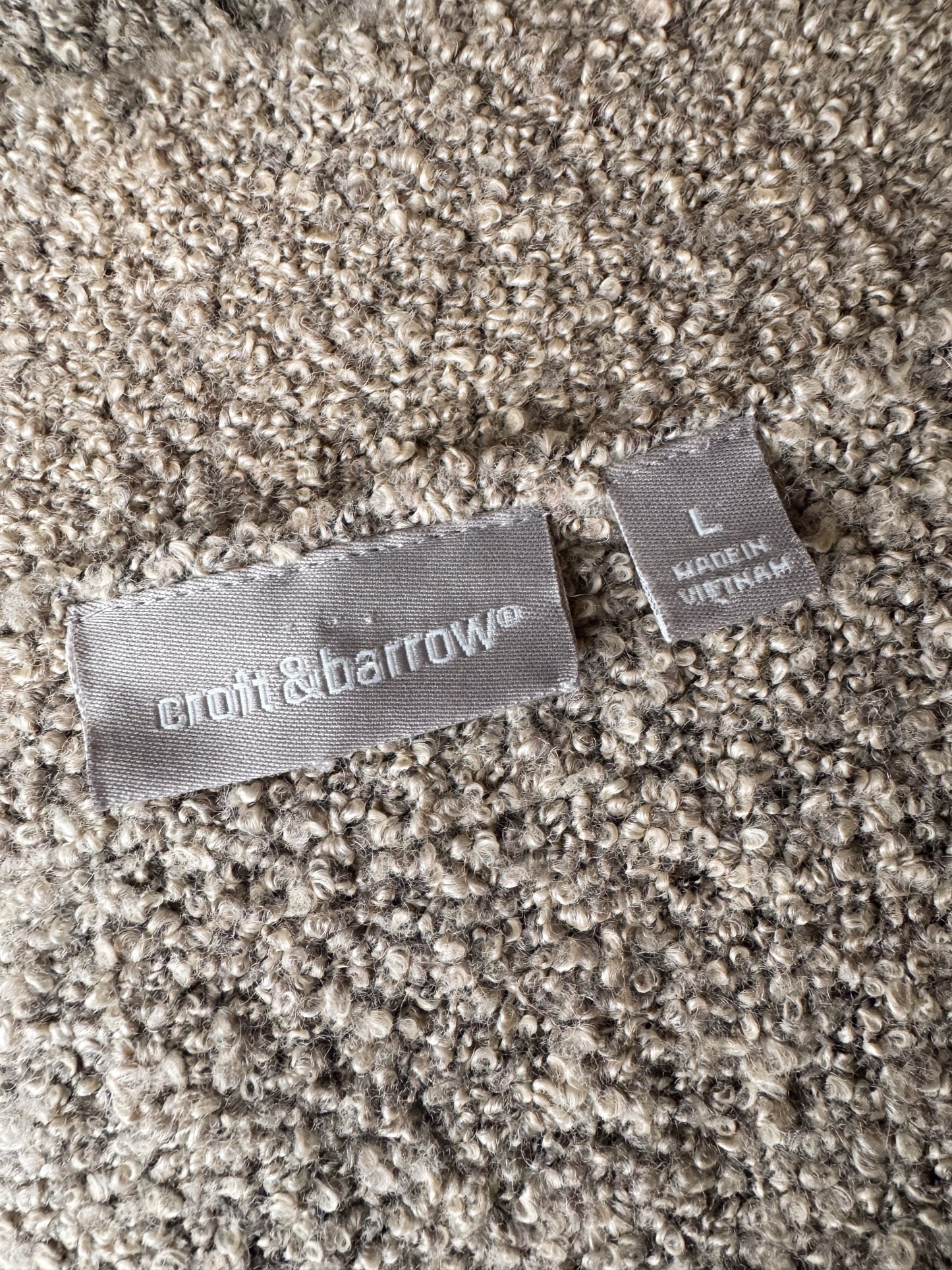 Oatmeal Boucle Cardigan Sweater (M)