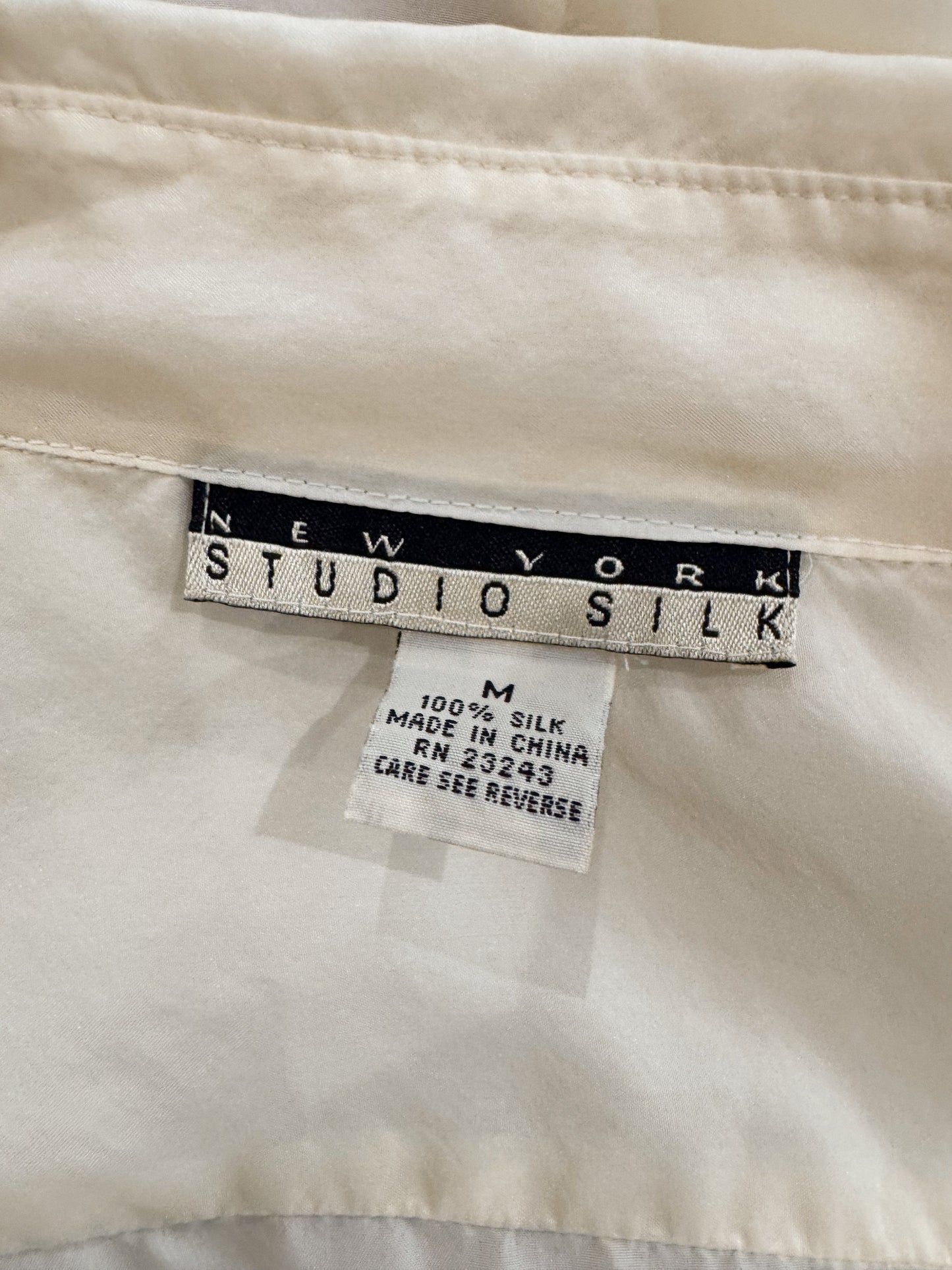 Silk 90s Oversize Ivory Blouse (M)