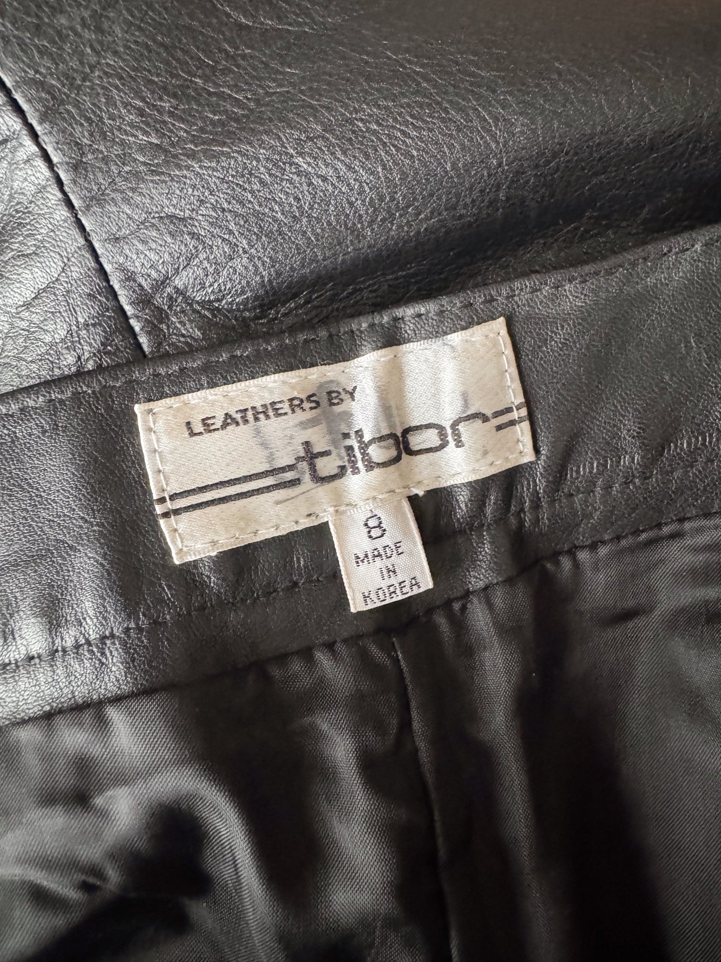 Black Leather 90s Trouser (28")