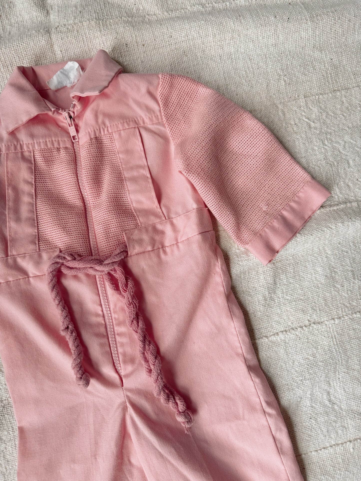 80s Pink Rope-Tie Jumpsuit (2T)