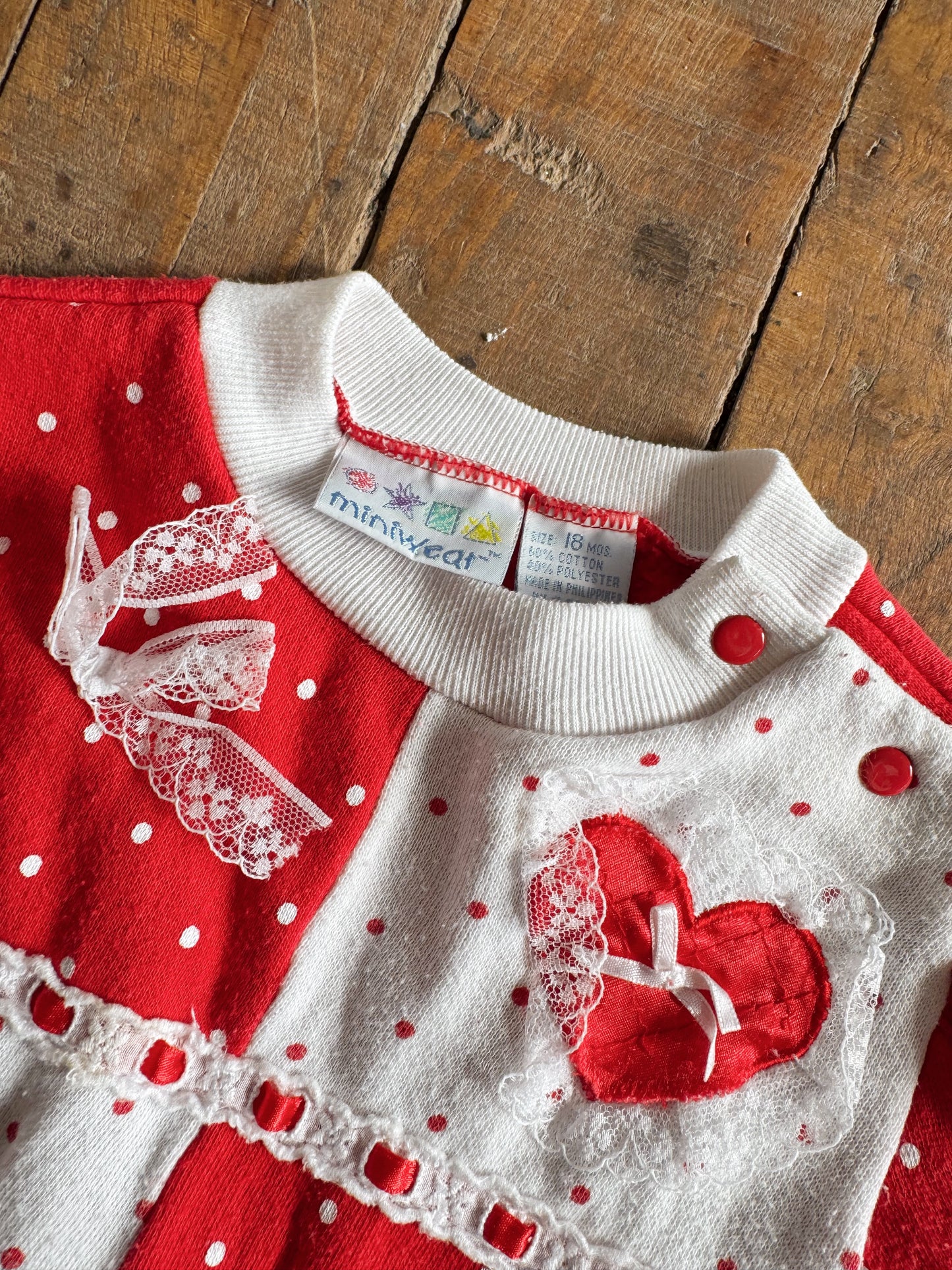 90s Valentine Heart 80s Sweatsuit Set (18mths)