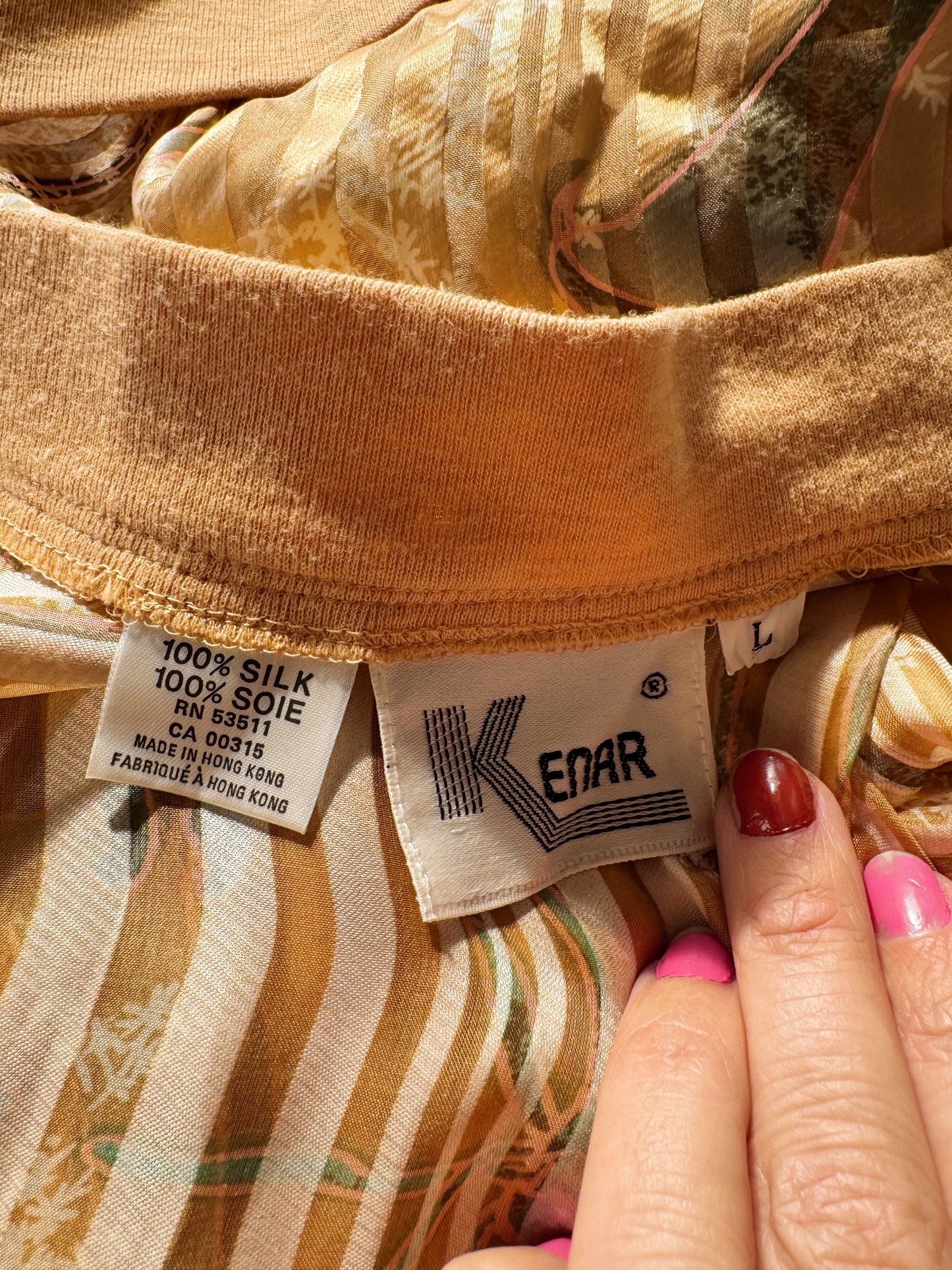 70s Silk Calla Lily Blouse (S)