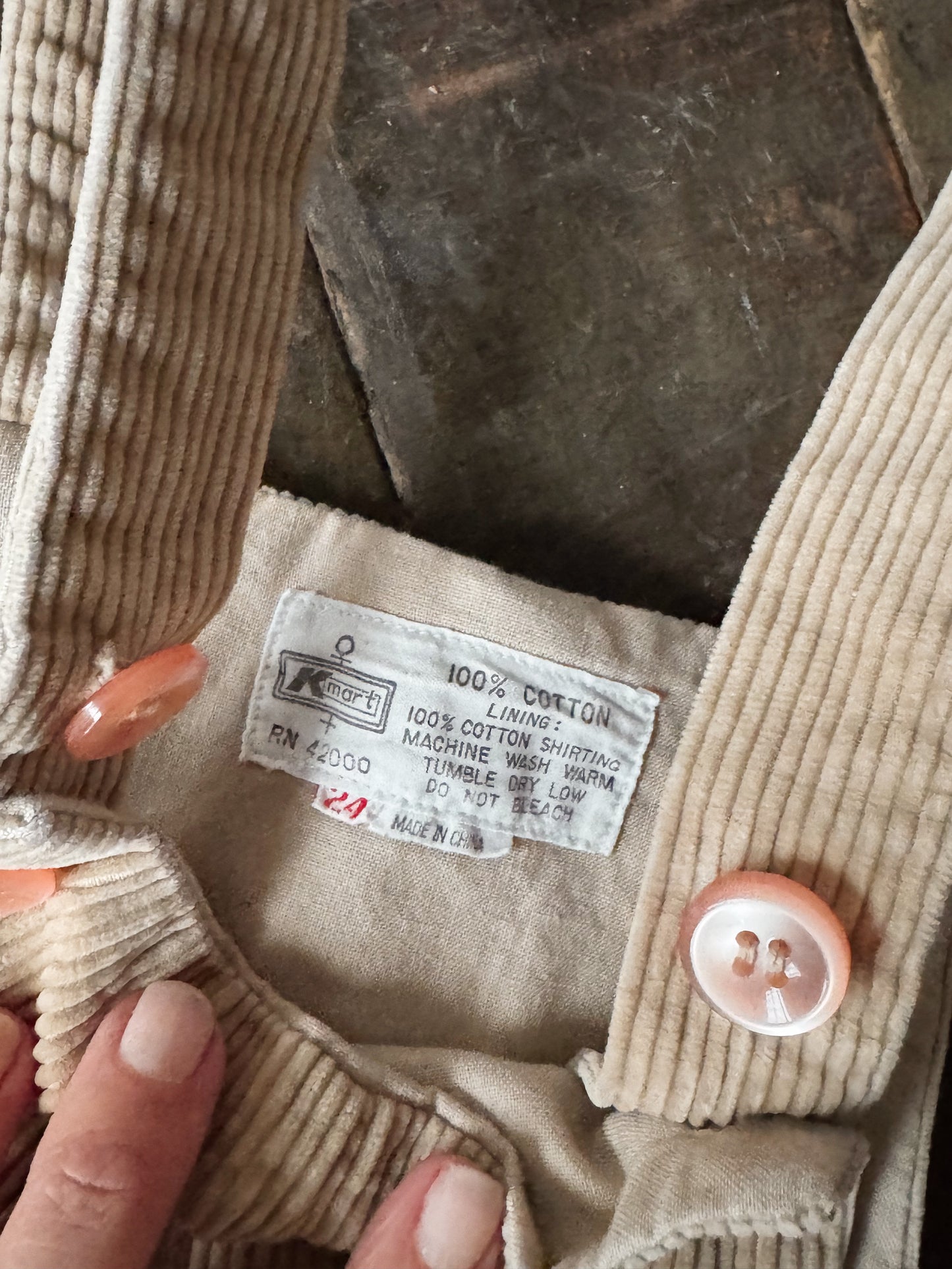 Khaki Corduroy Cotton Overalls (24mths)