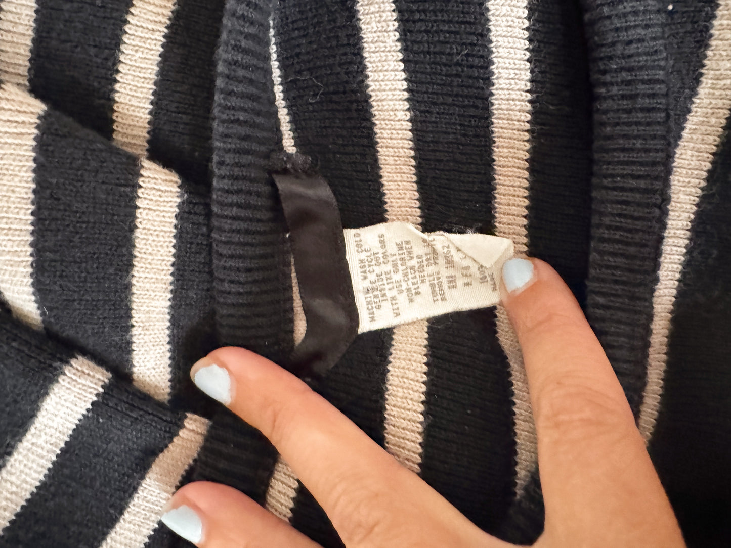 Knit Cotton Striped Boat Sweater (M)