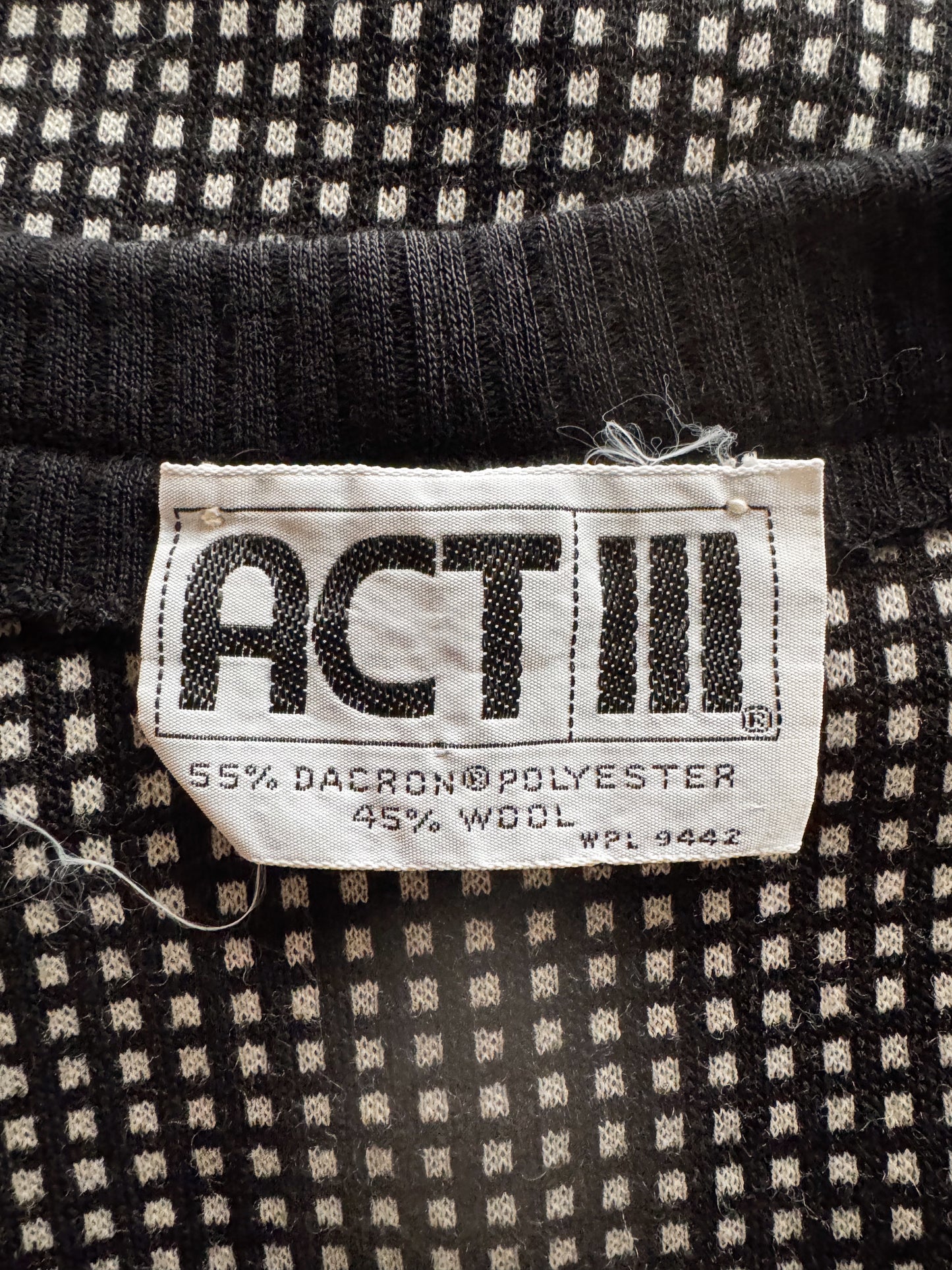 Act lll Checkered Wool 70s Vest (M)