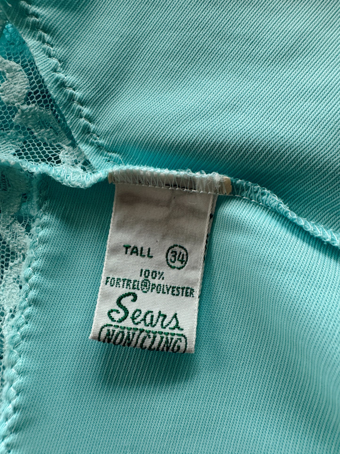 Seafoam Sears Lace Slip Dress (M)