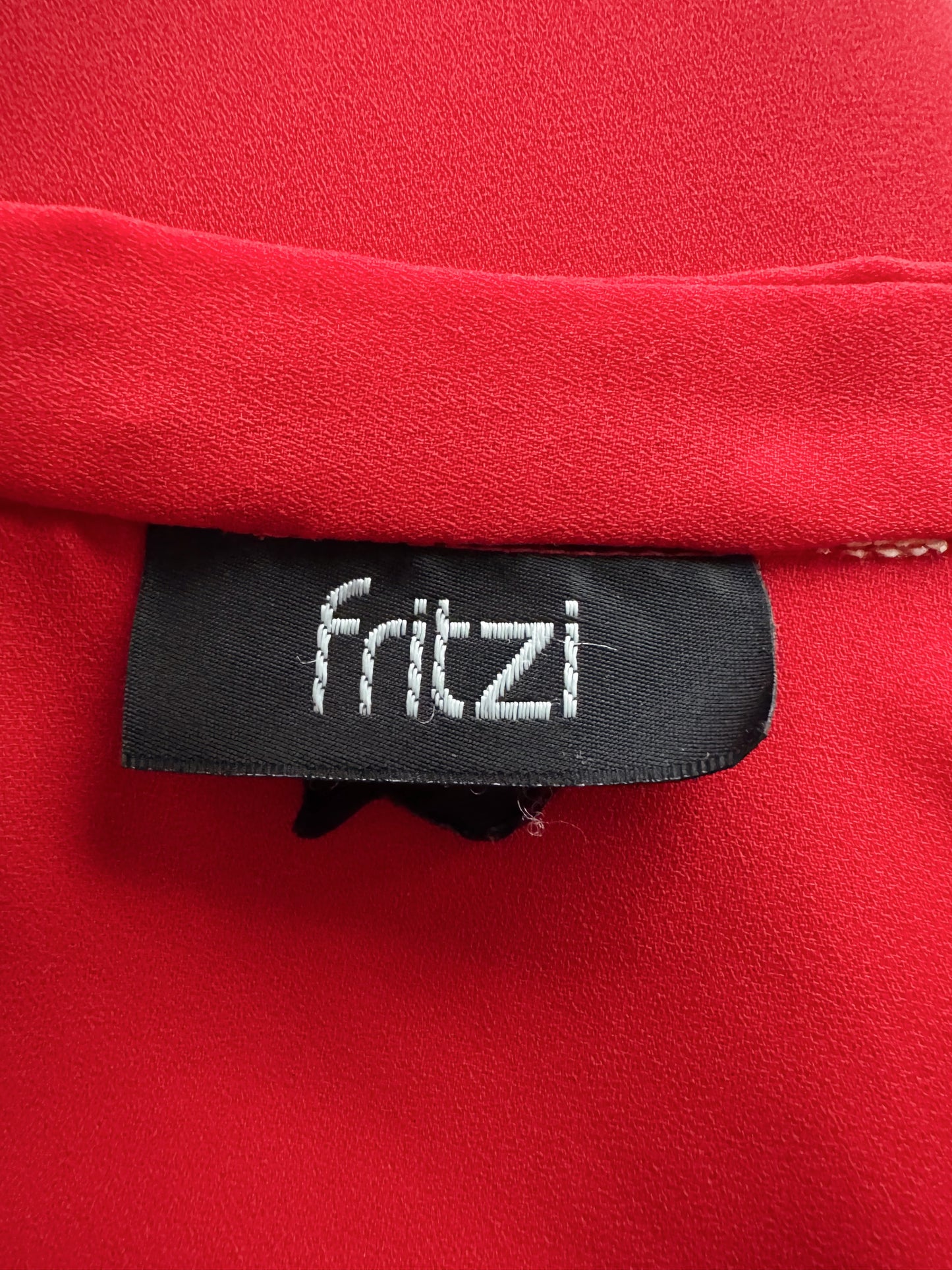 80s Fritzi Red Ruffle Blouse (XS)