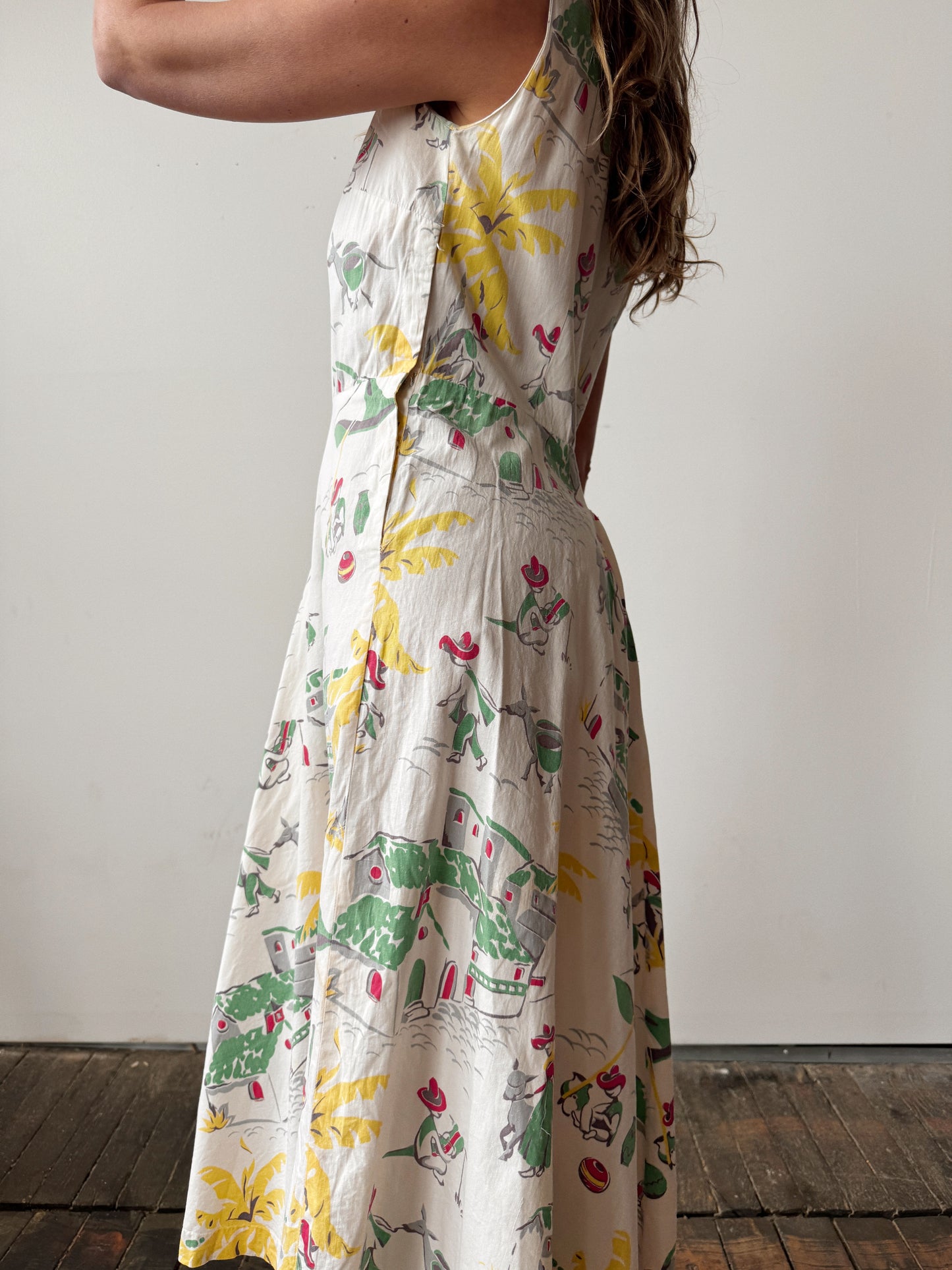 Handmade 40s Rio Print Cotton Sundress (M)