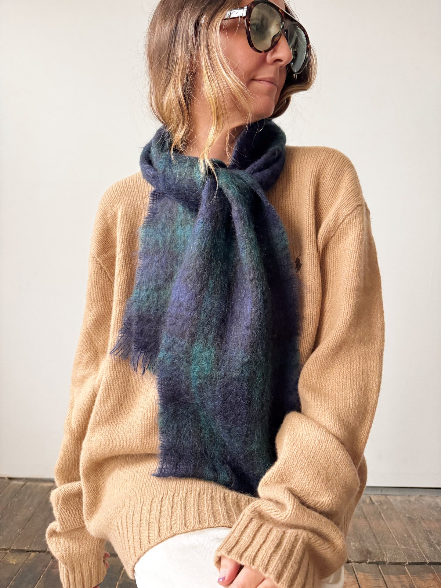 Mohair Plaid Scarf