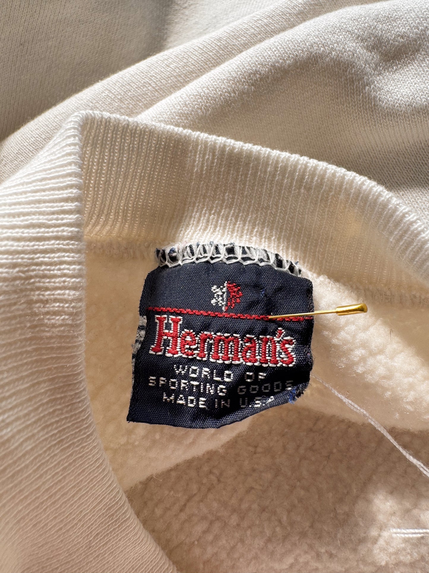 90s White Crewneck Sweatshirt (M)