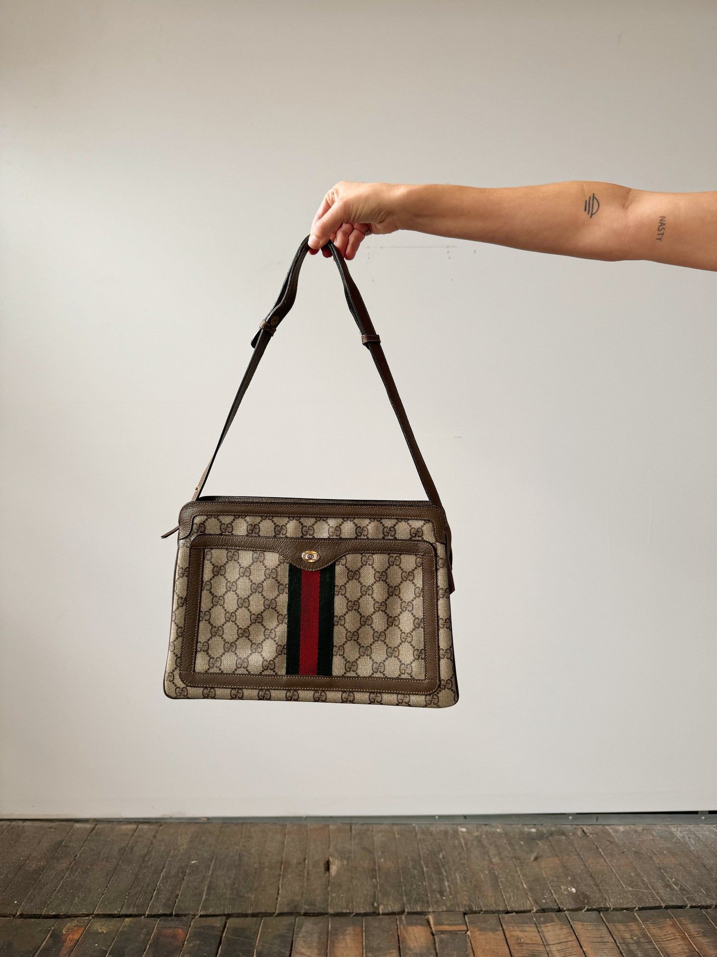 Vintage GUCCI Sherry Ophidia Accordion Handbag