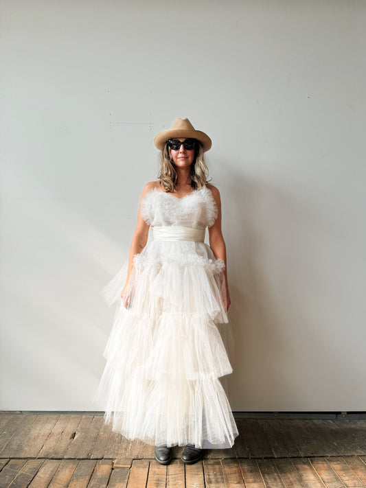 50s Tulle Tiered Cupcake Wedding Dress
