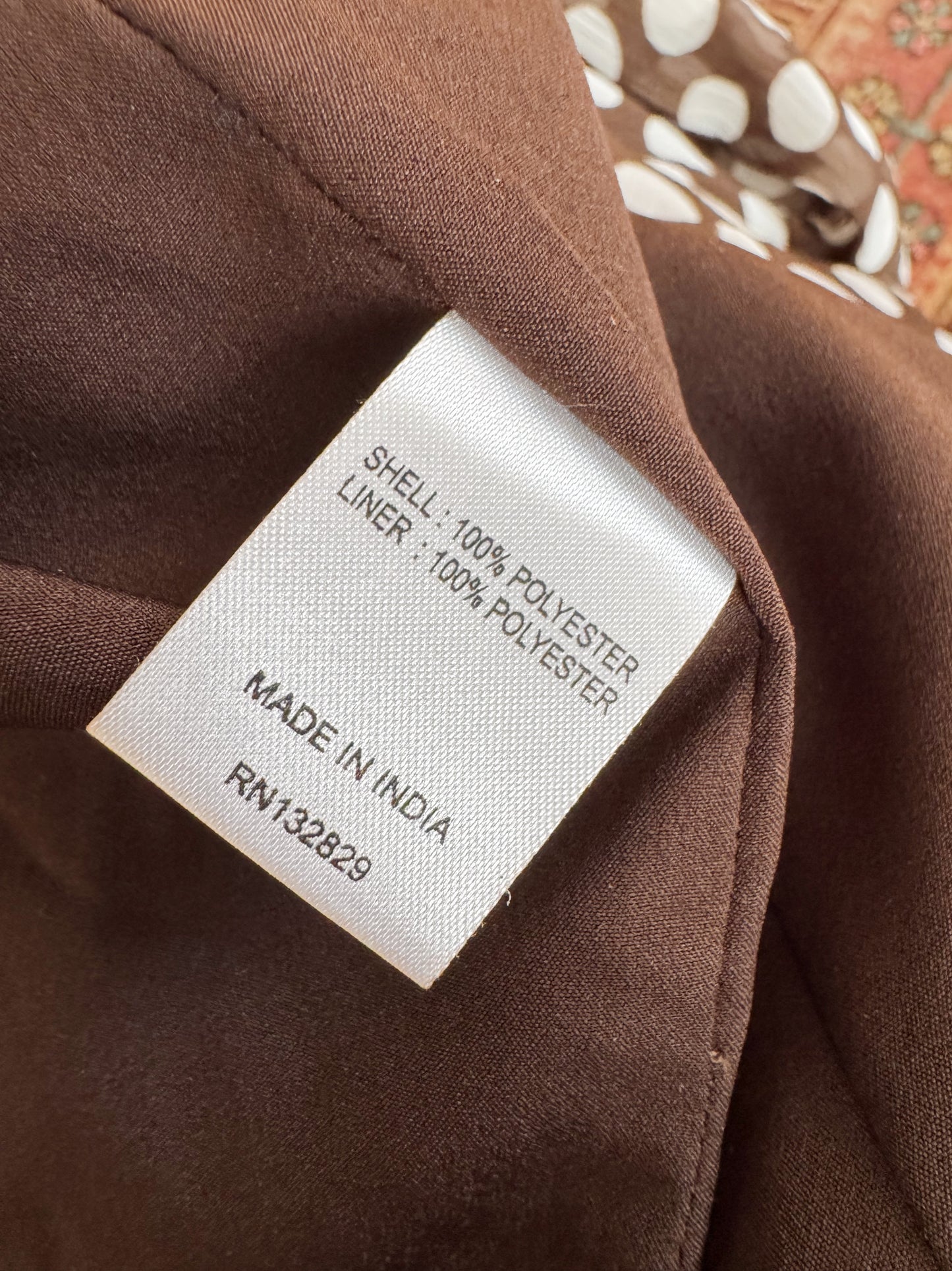 Brown Polka Dot Contemporary Dress (XXS)