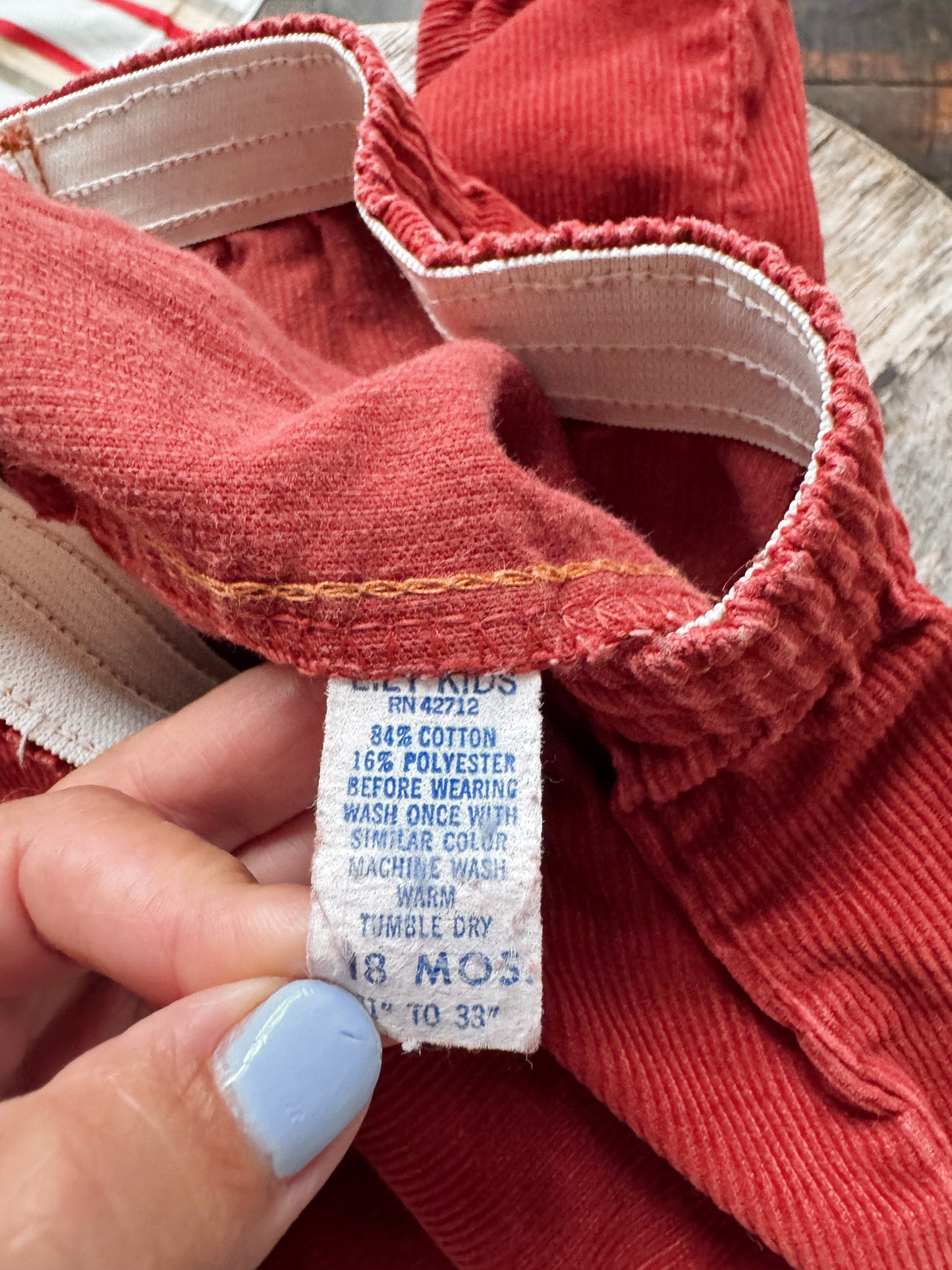 Burnt Corduroy Elastic Pant (18mths)