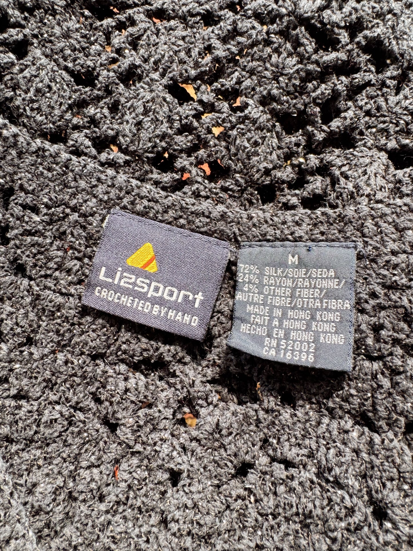 Navy Hand-Crochet 90s Button Vest (M)