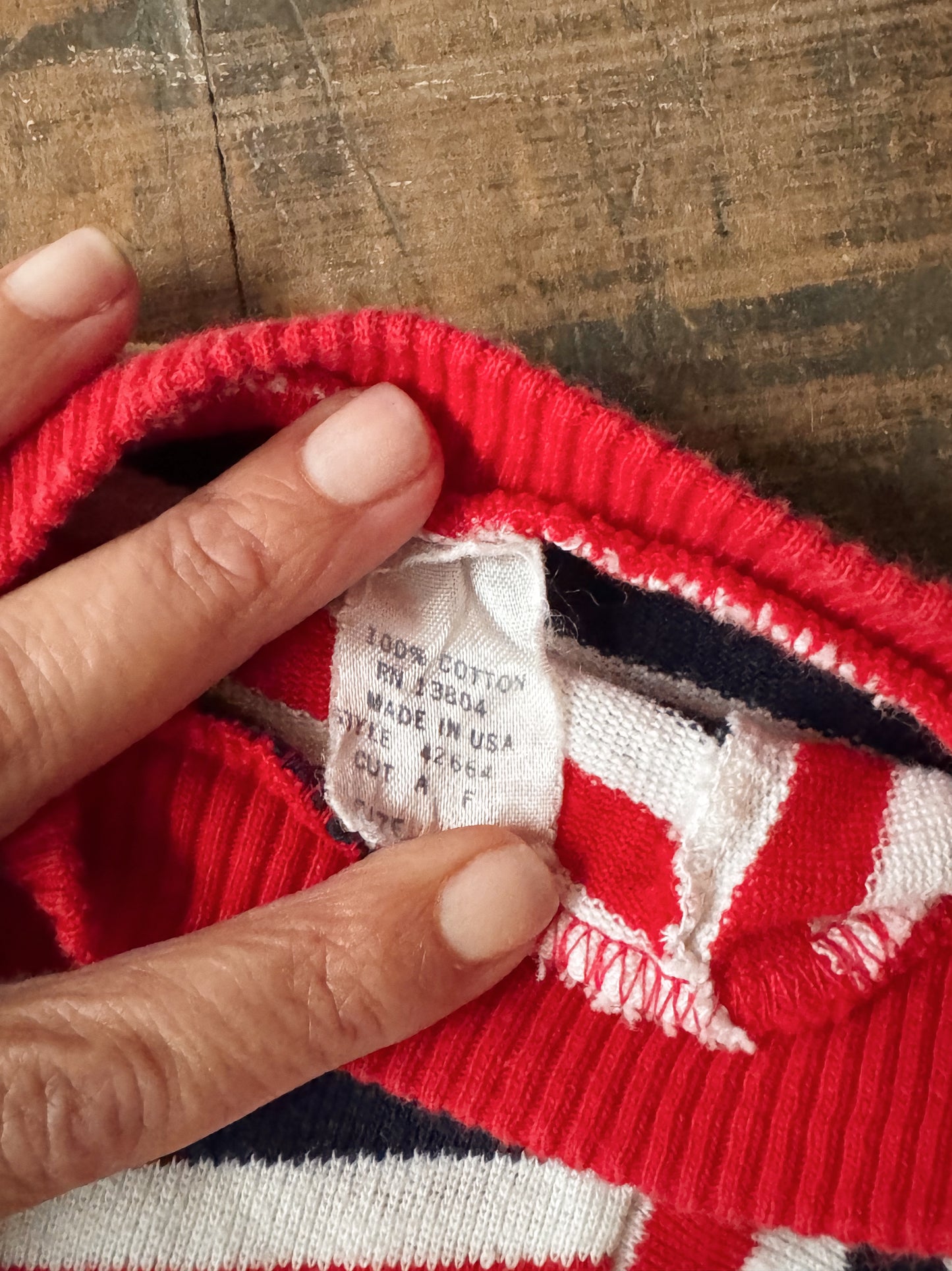 70s Striped Sailboat Applique Knit (12mths)