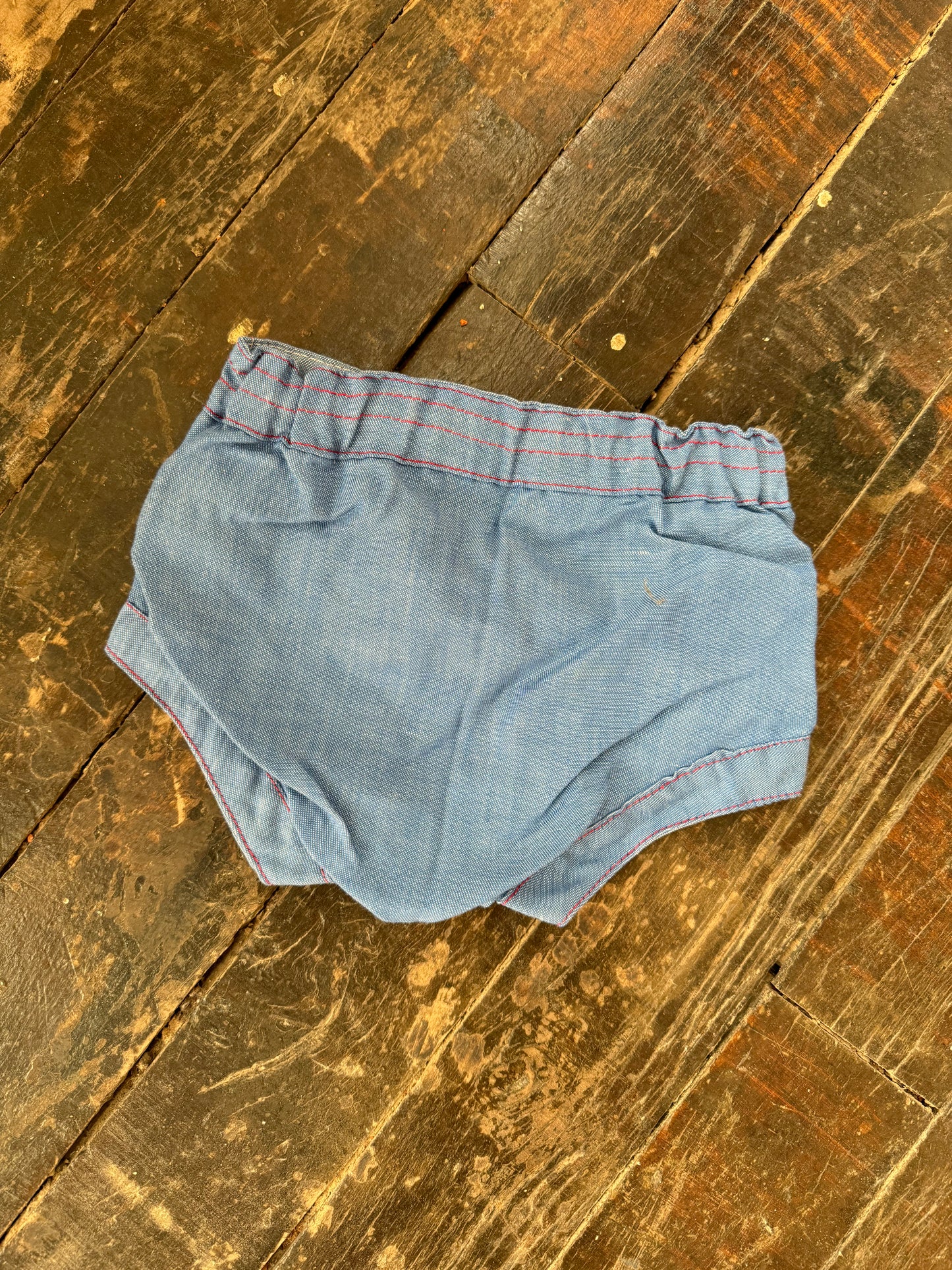 70s Denim Diaper Cover with Holster Appliqué (12mos)