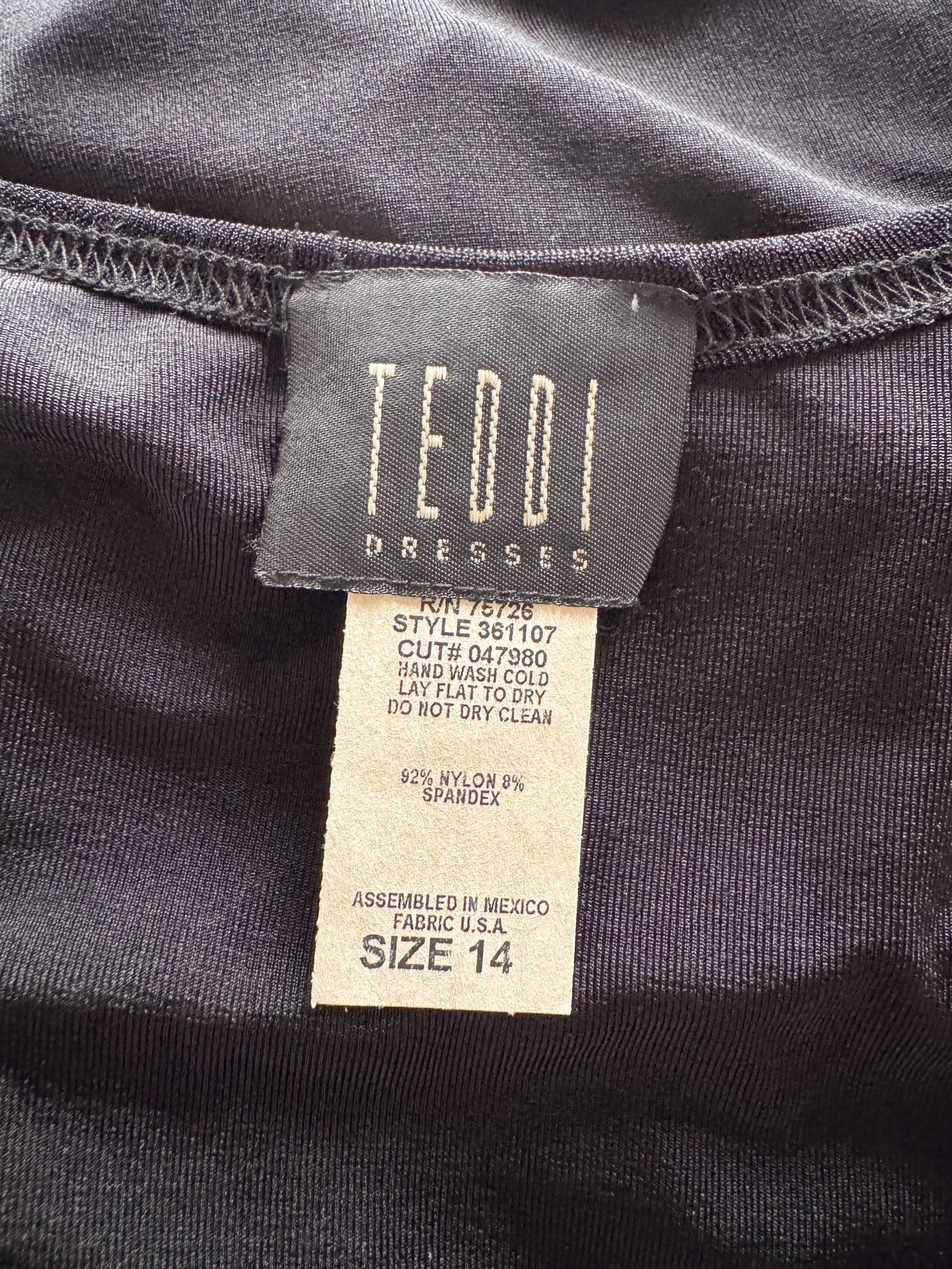 90s Spandex Teddi Midnight Dress (XL)