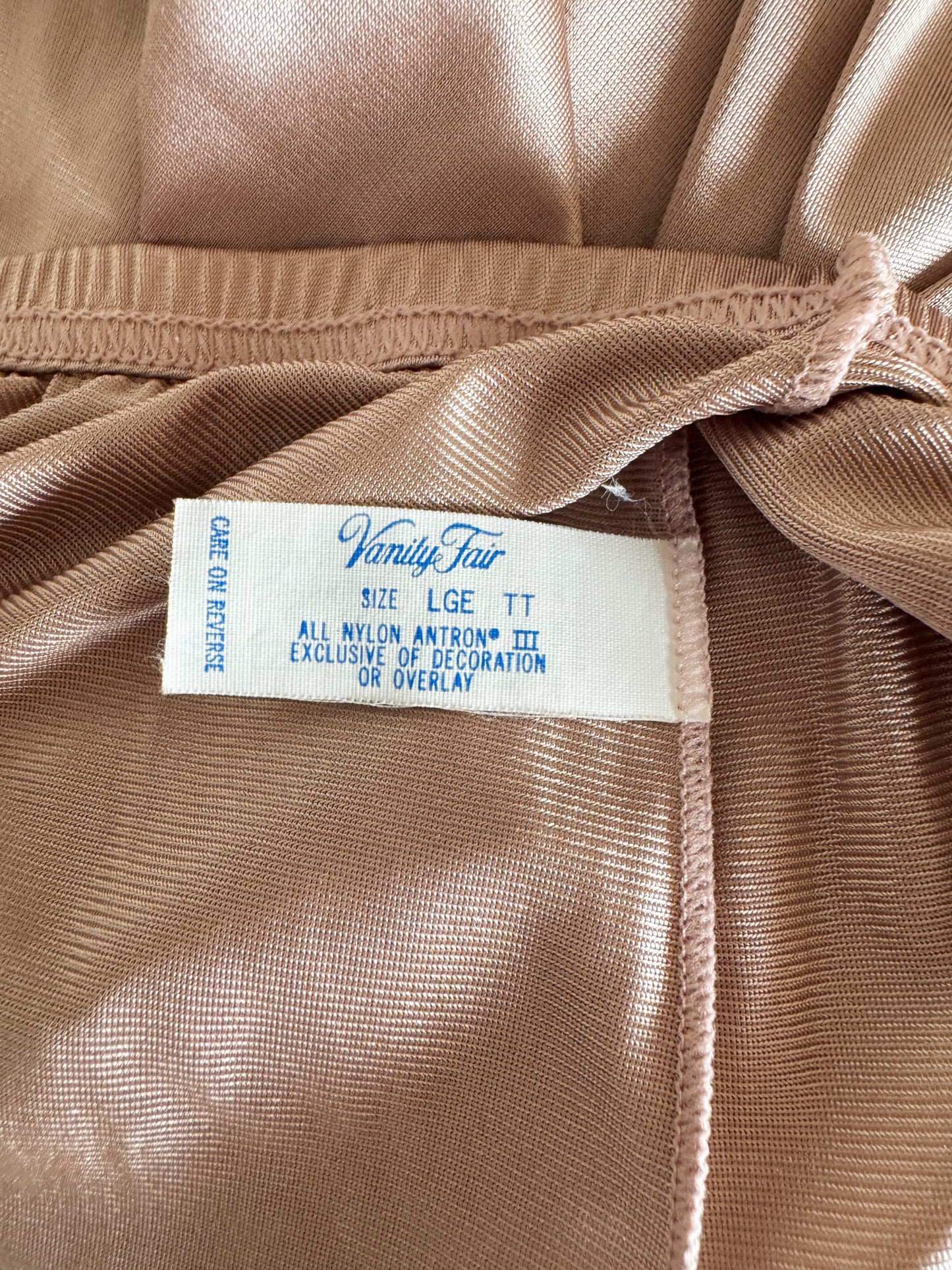 Beige and Lace 70s Slip Skirt (L)