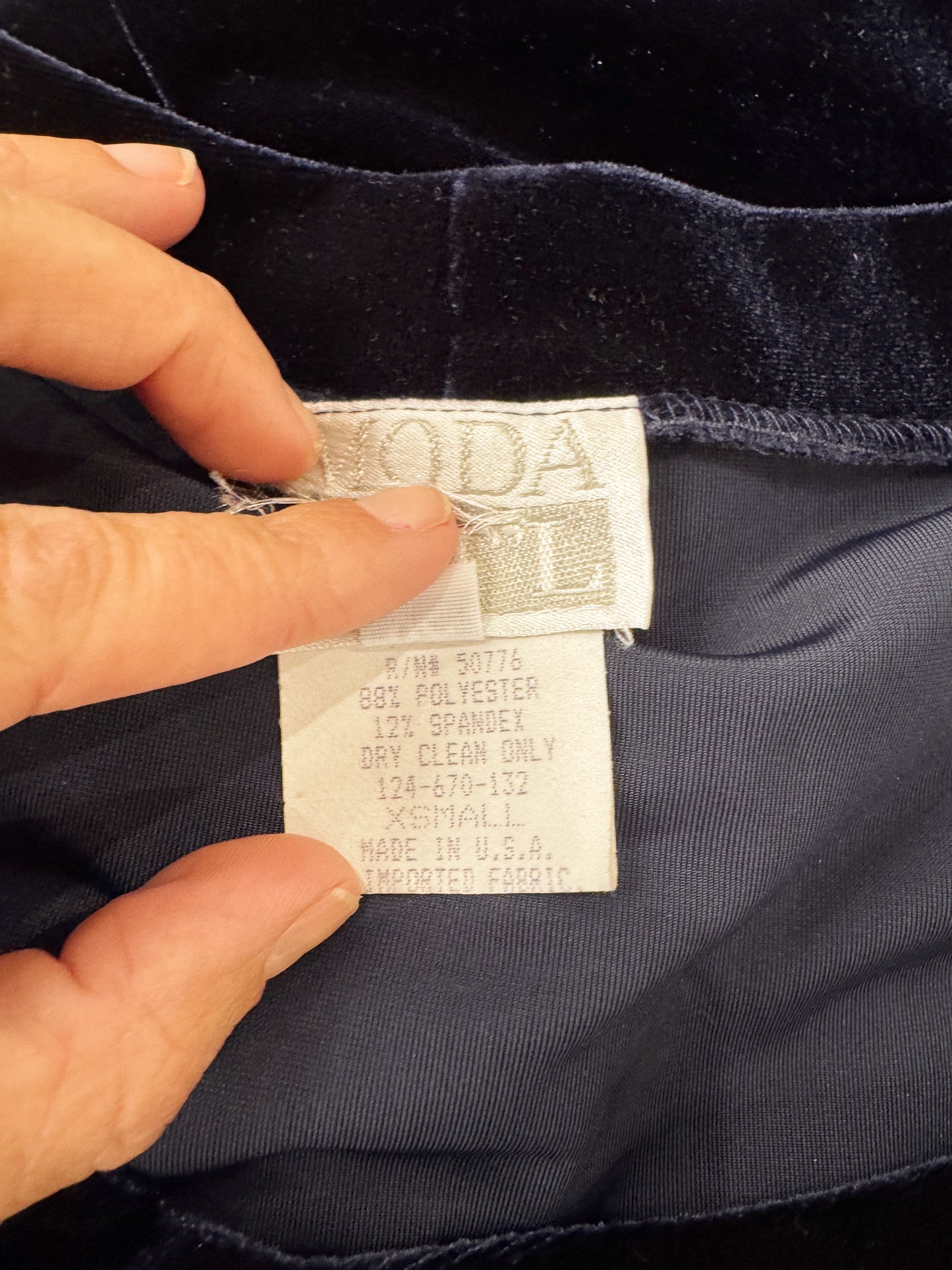 90s Blue Velvet Maxi Dress (XS)