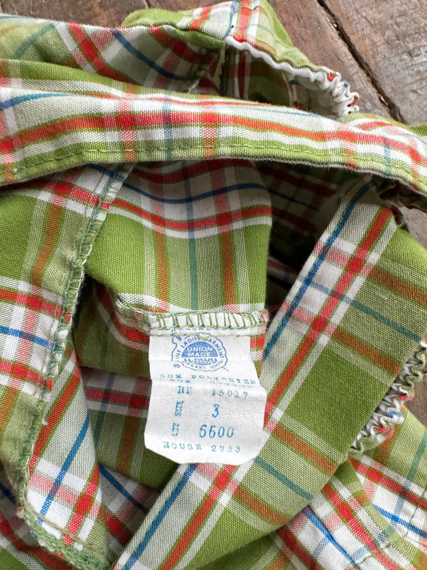 Green Plaid Cotton Overalls (2T)