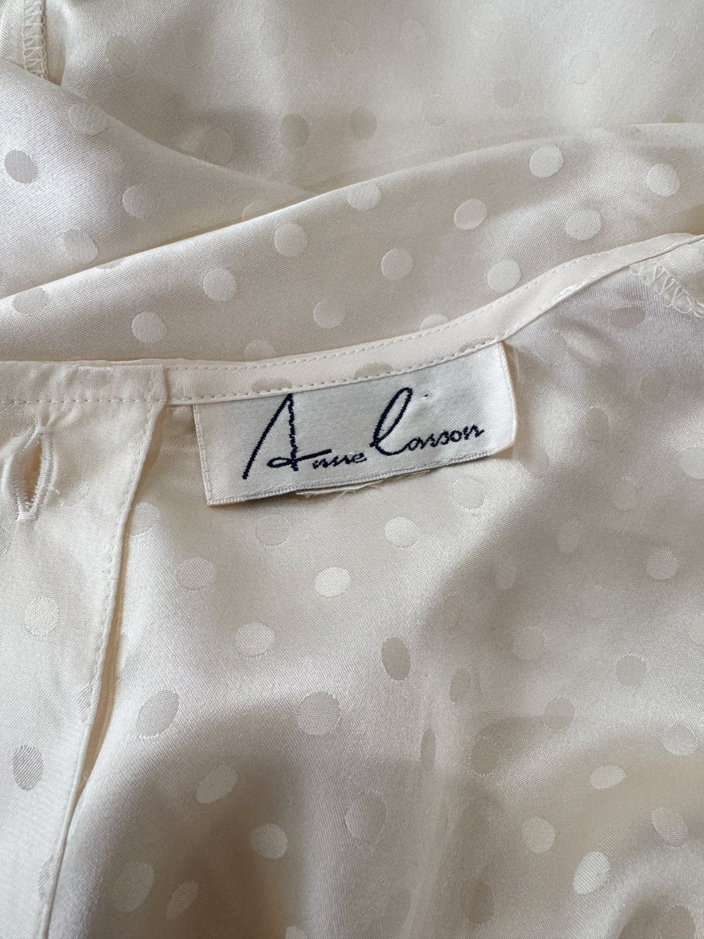 Silk 00s Polka Dot Sleeveless Blouse (M)