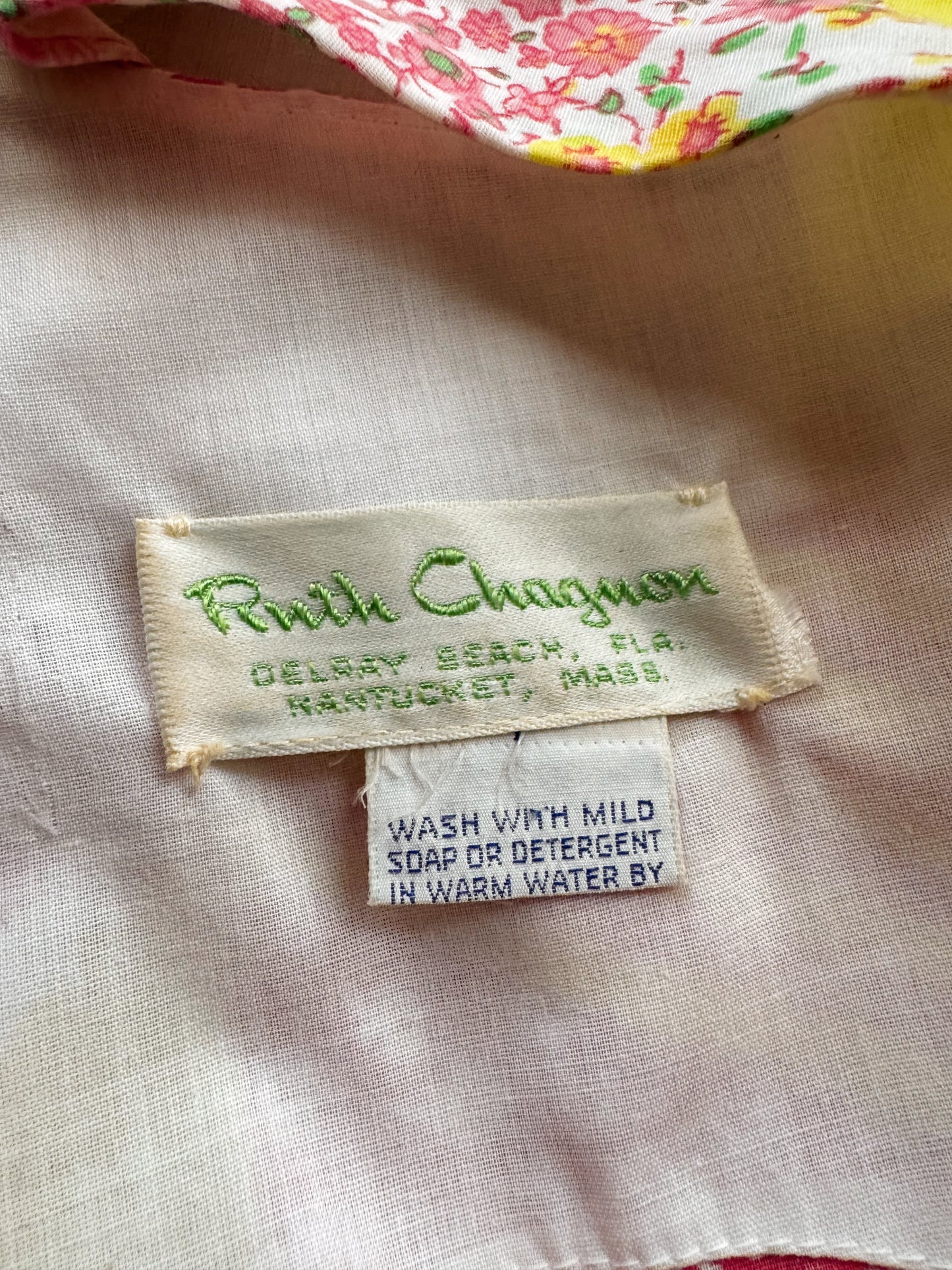 60s Patchwork Print Side-Tie Maxi Dress (M)