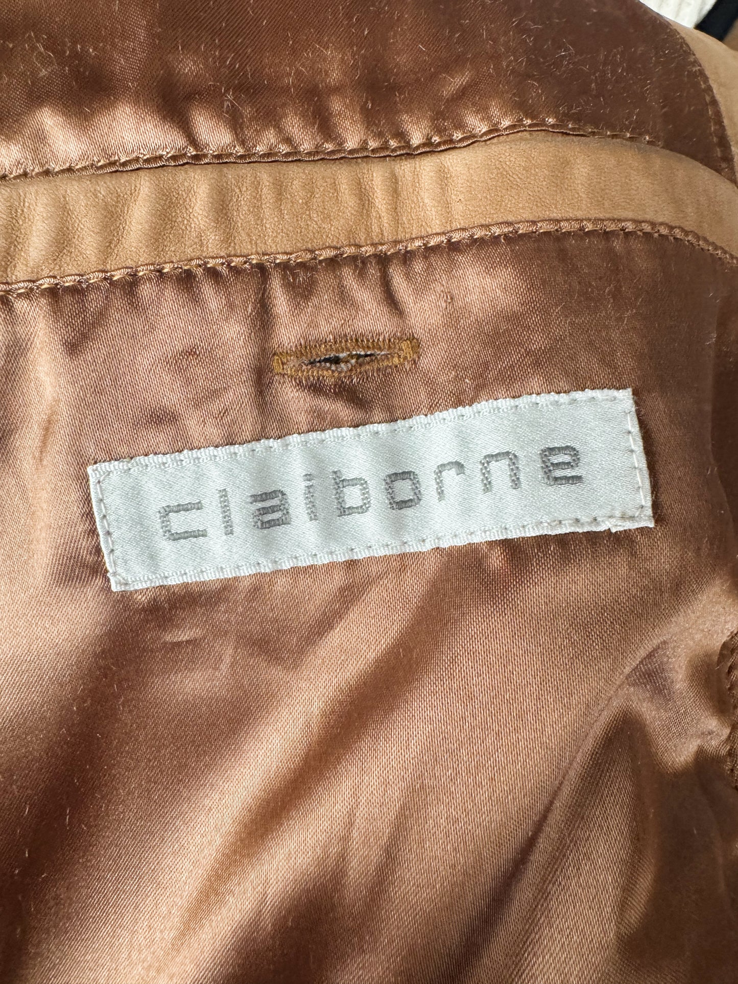 Suede Leather Bomber 90s Coat (L)