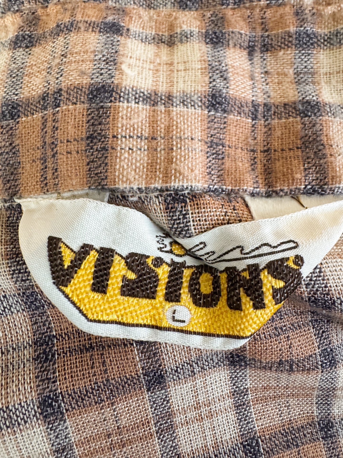 Visions 70s Brown Plaid Shirt (Mens M)