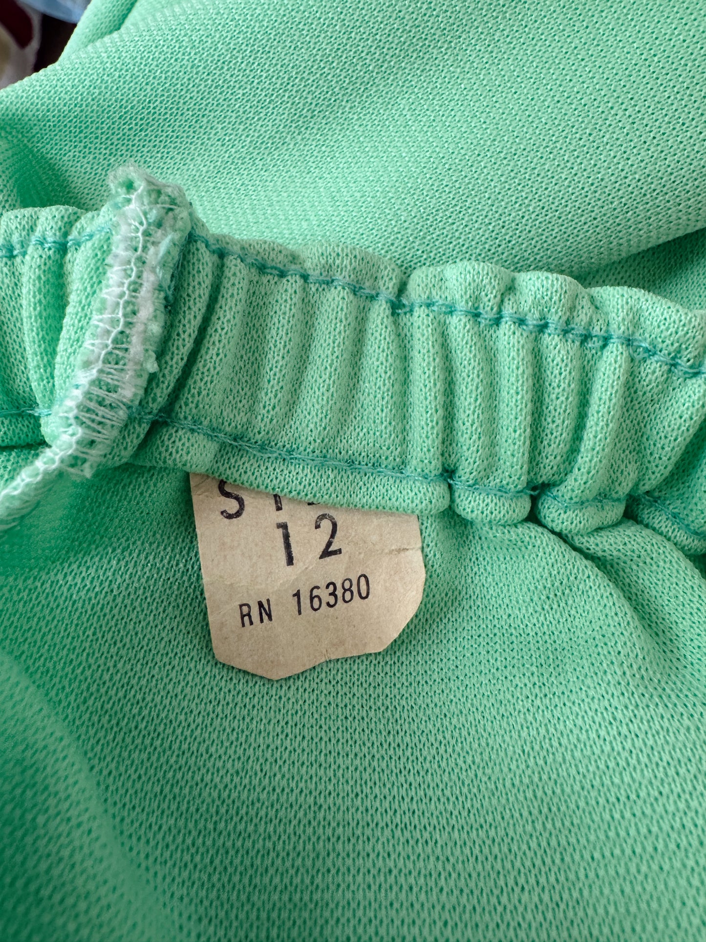 70s Peppermint Polyester Trouser Pant with Tie (25" elastic)
