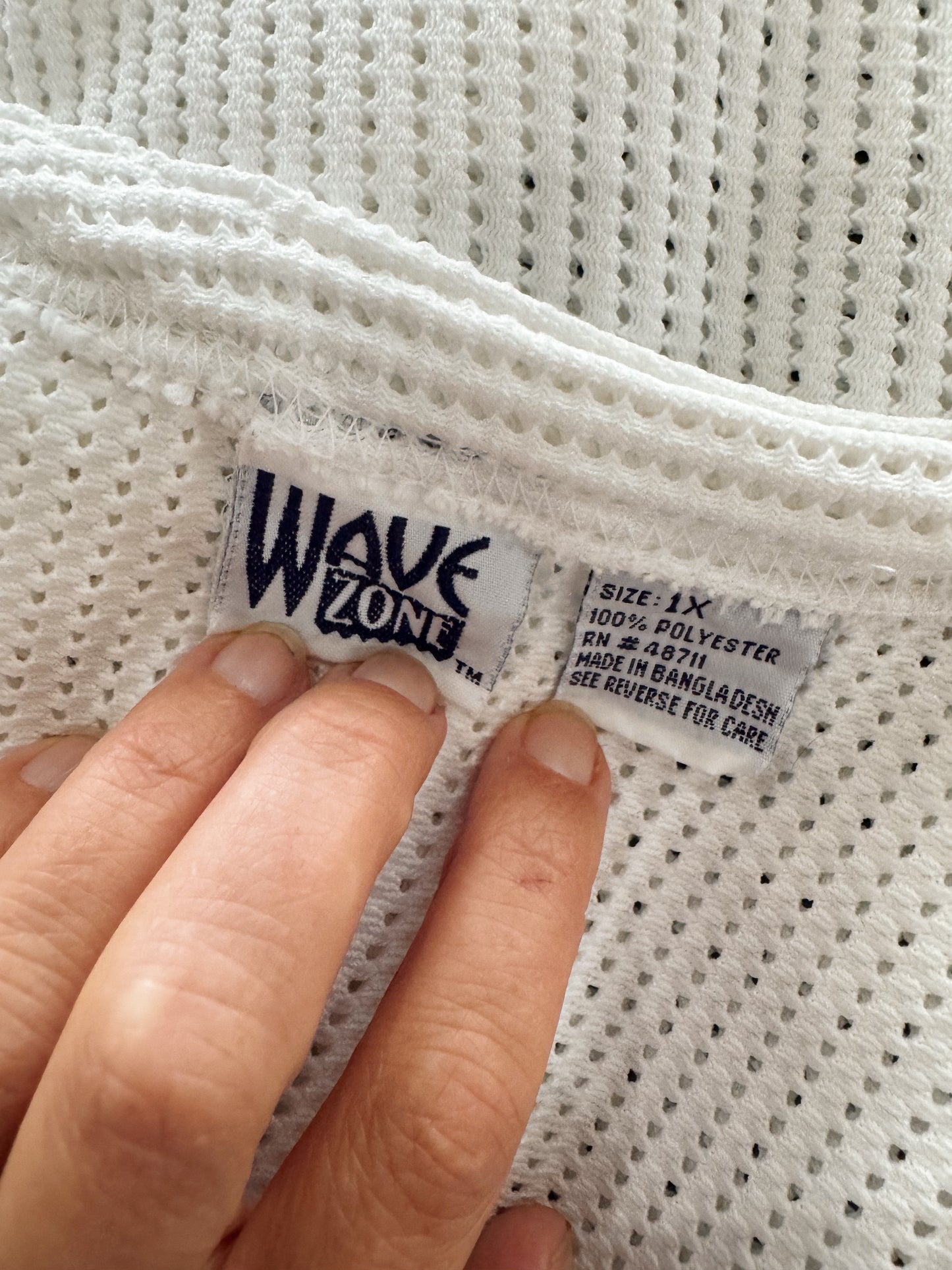 White 00s Wave Zone Zip Cover-up Dress (M)