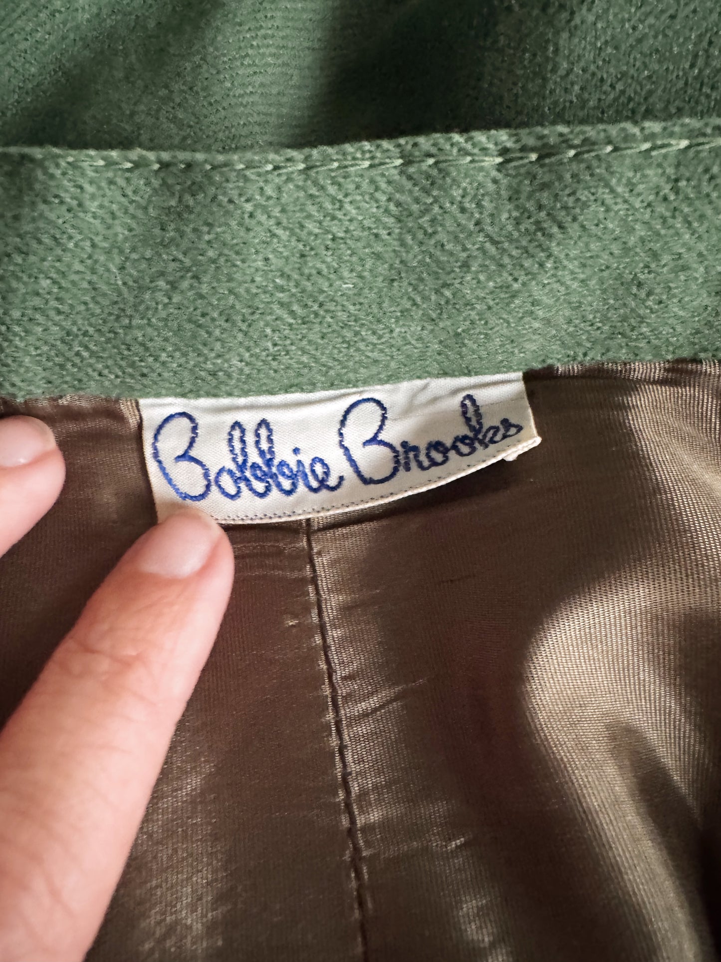 70s Vintage Moss Green Pencil Skirt (25")