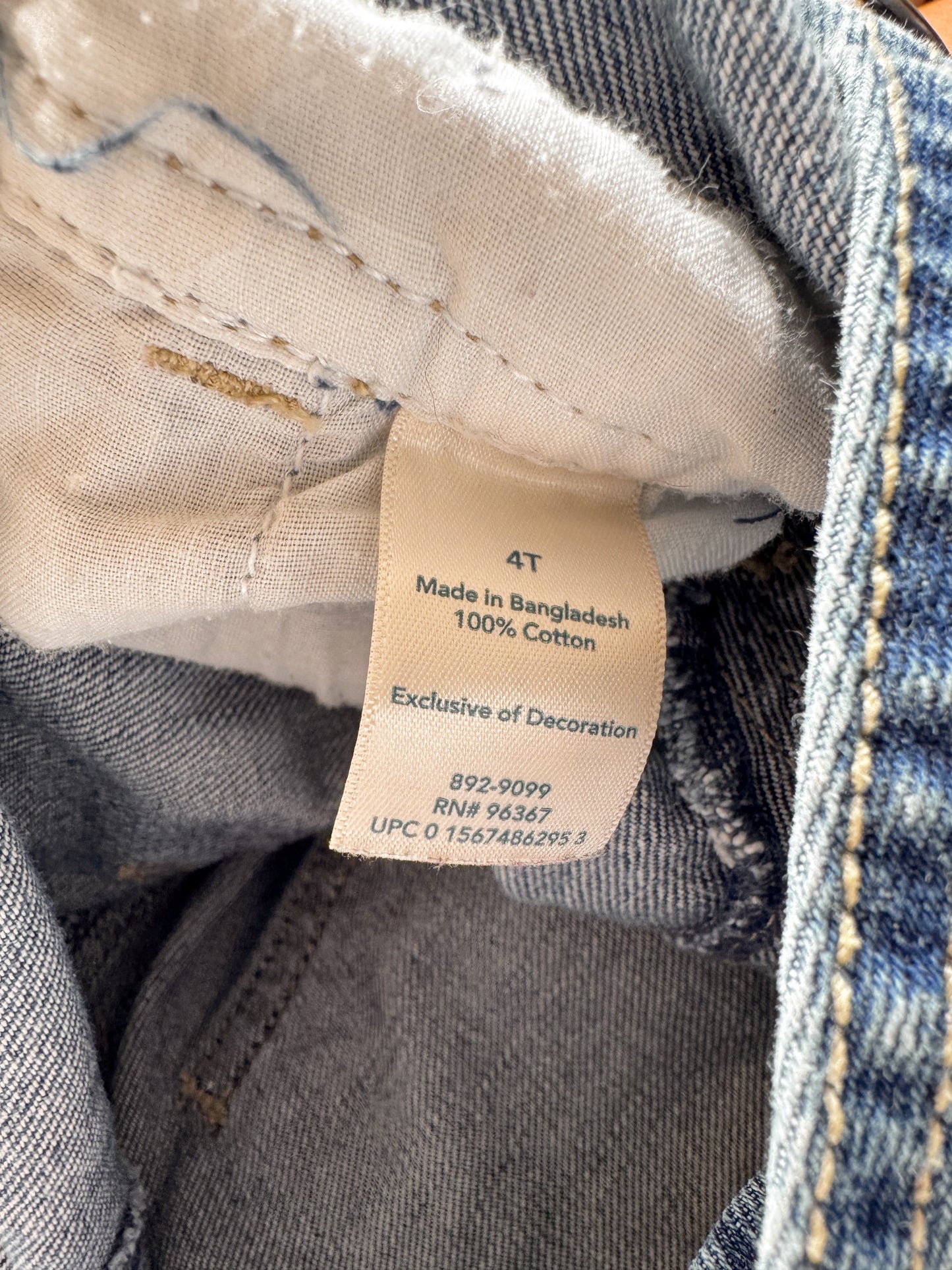 Rainbow Heart Osh Kosh Denim Overallas (4T)