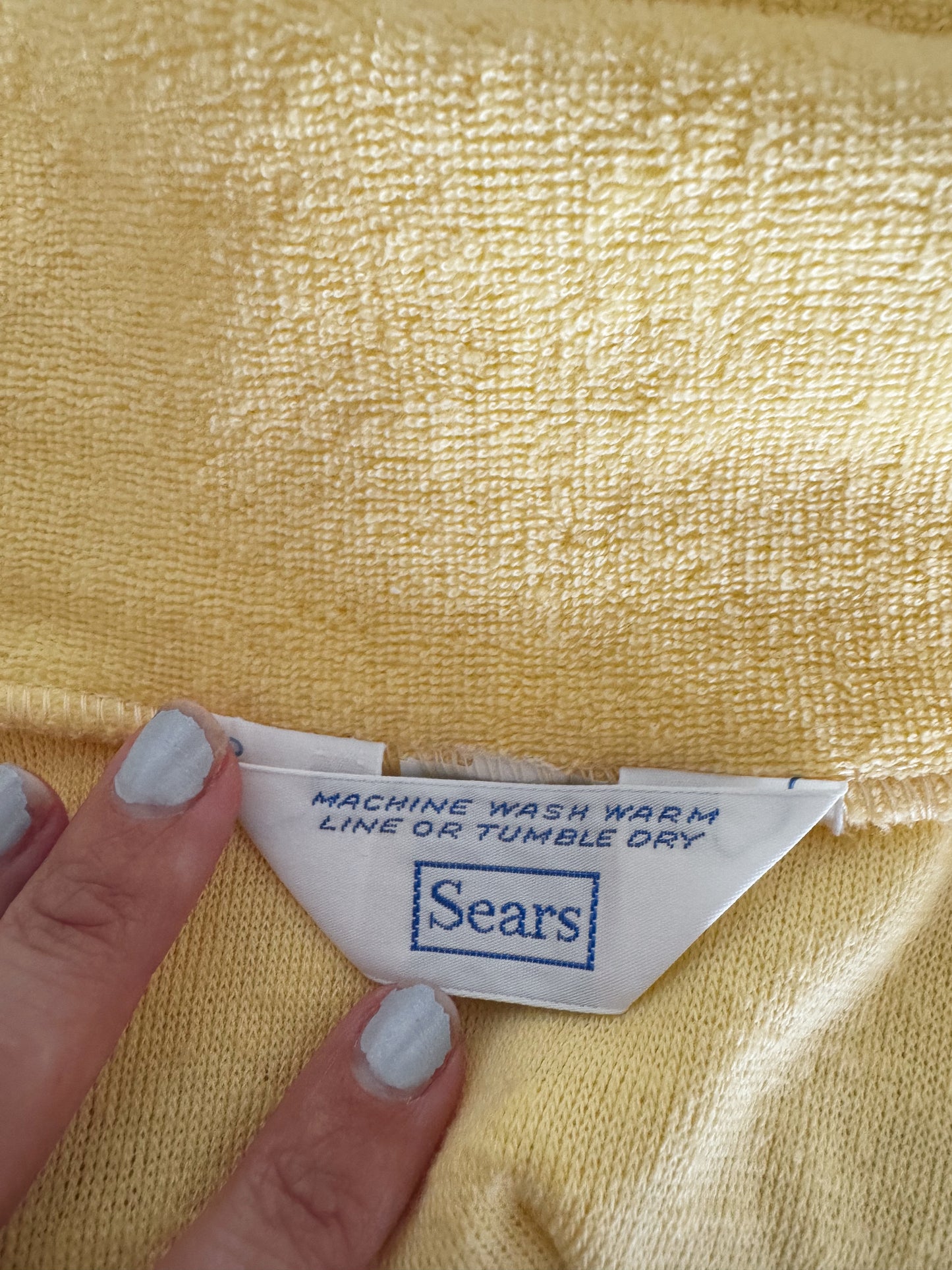 70s Terrycloth Collard Cardigan (S)