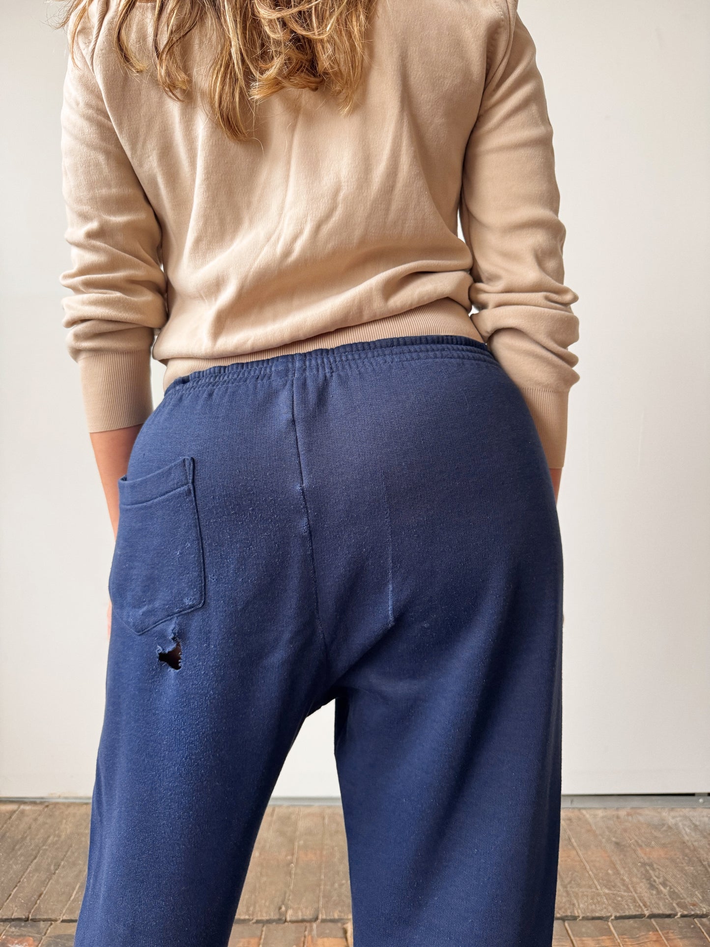 Navy Drawstring 80s Pants (36" Drawstring)