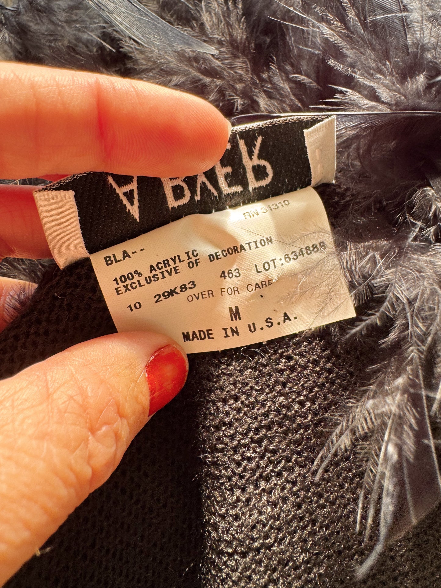 Feather Collar 90s Cardigan (M)