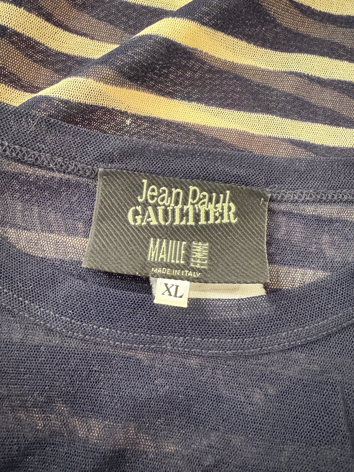 00s Sailor Stripe Mesh Designer Top (XL)