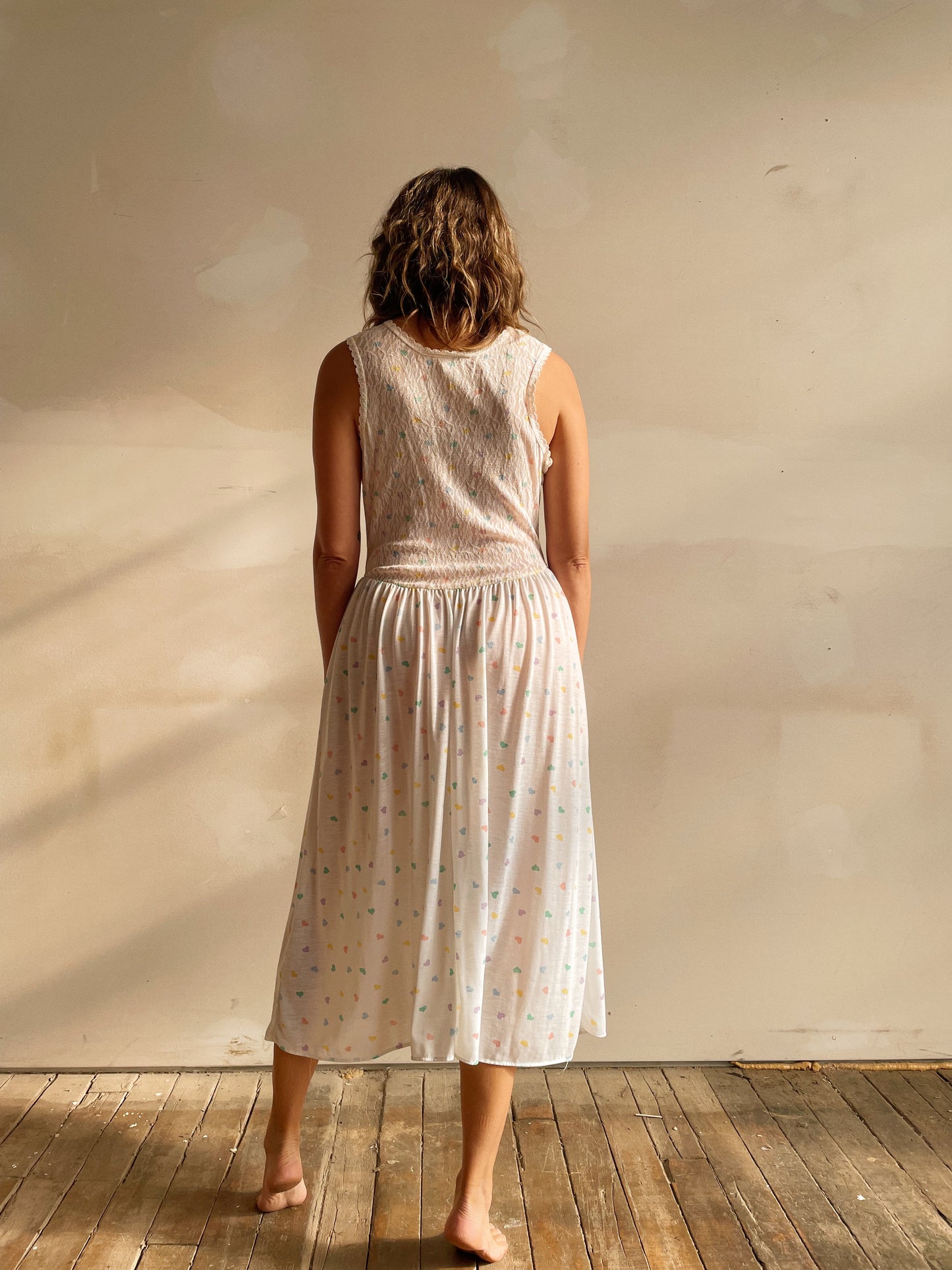 70s Heart Lace Nightgown (M)