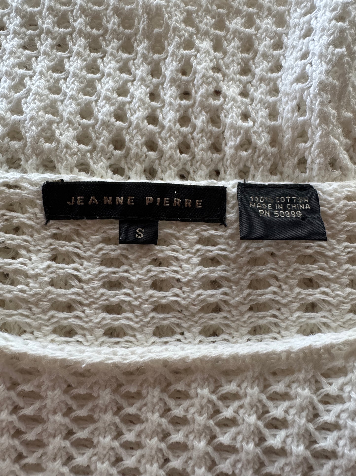 White 00s Open Knit Tunic (S)