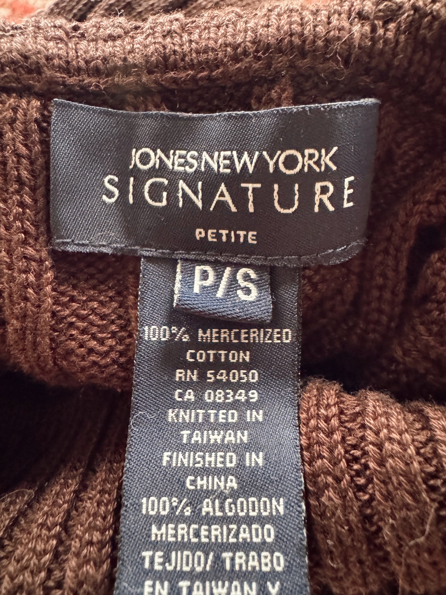 Ribbed Knit Turtleneck 00s Brown Sweater (S)